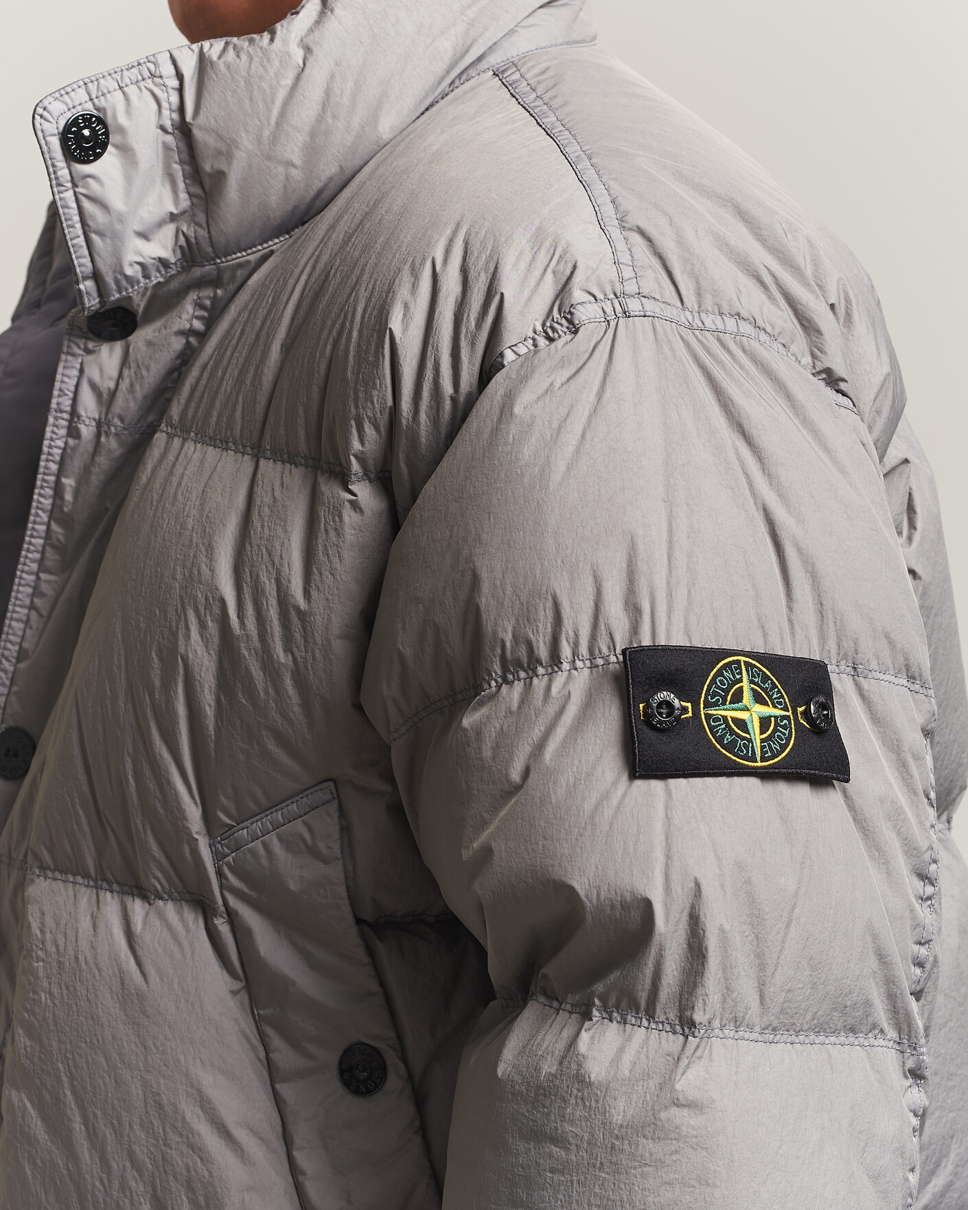 Men | Coats & Jackets | Stone Island | Crinkle Reps Padded Down Jacket Grey