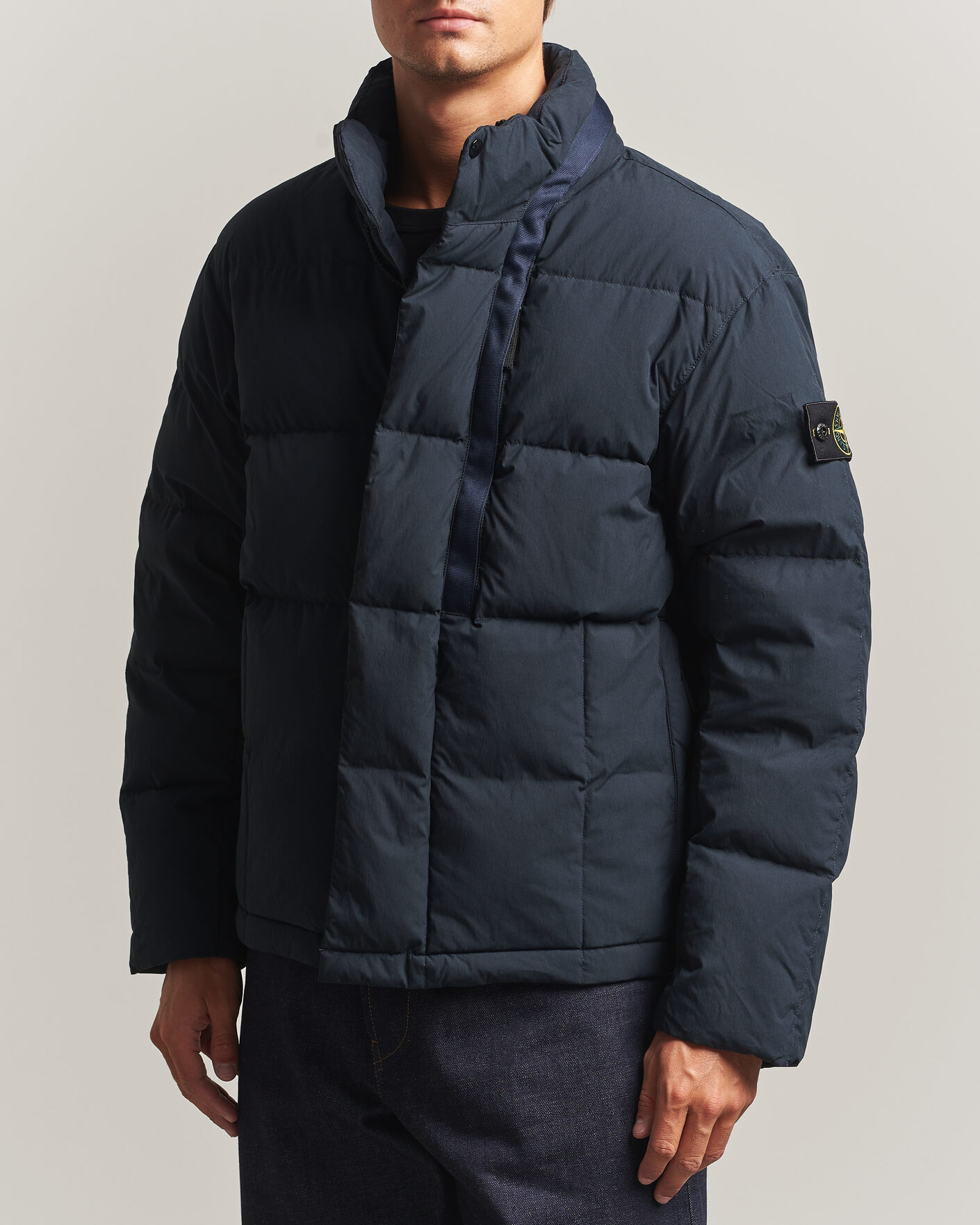 Men | Coats & Jackets | Stone Island | Cotton/Nylon Padded Down Jacket Navy Blue