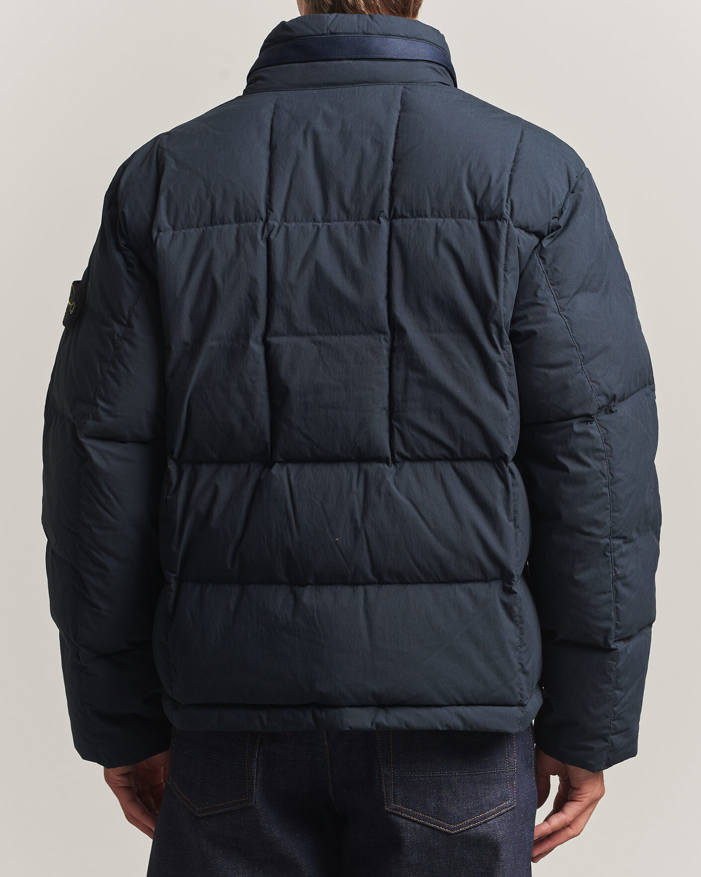 Stone Island Cotton/Nylon Padded Down Jacket Navy Blue at