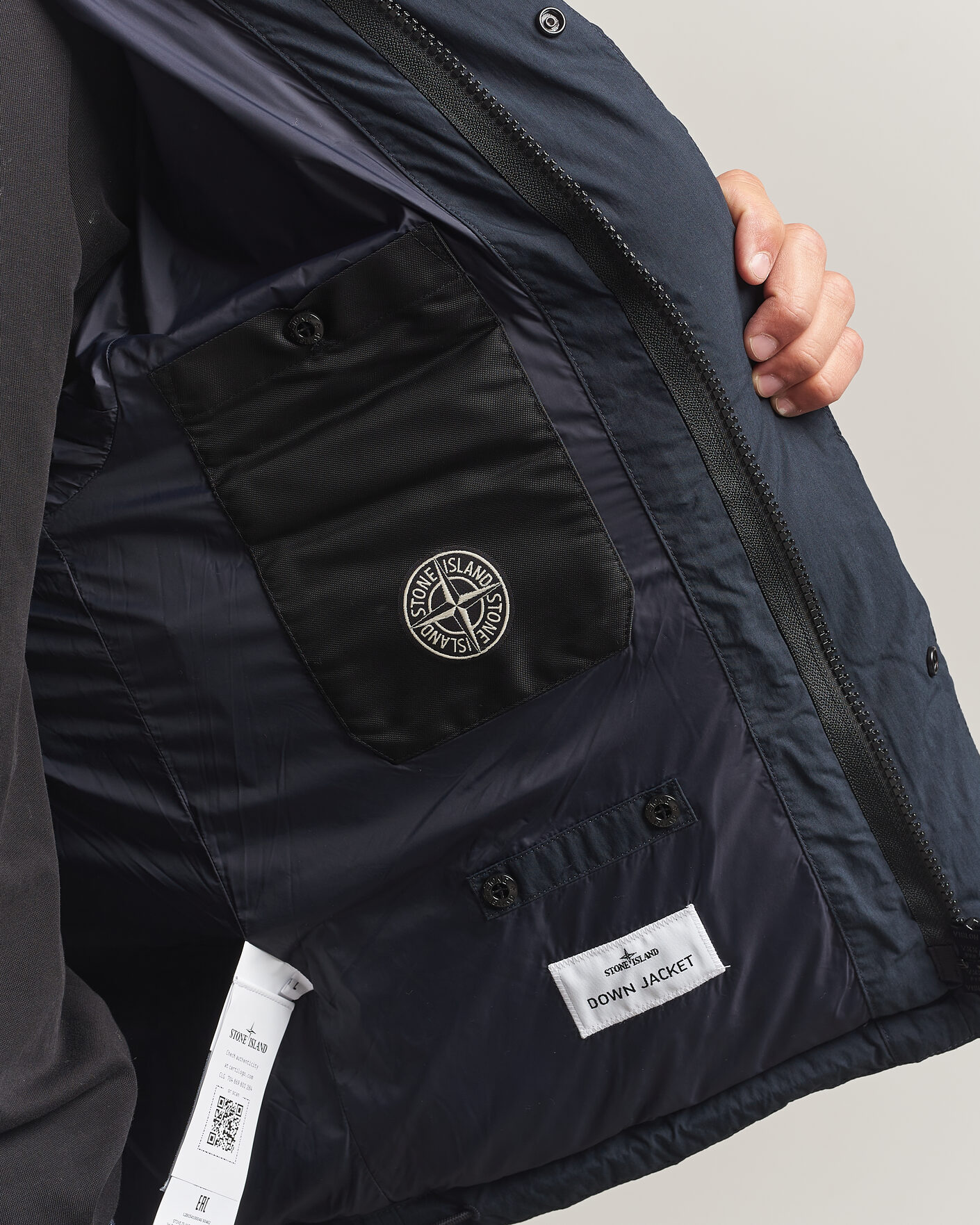 Men | Coats & Jackets | Stone Island | Cotton/Nylon Padded Down Jacket Navy Blue