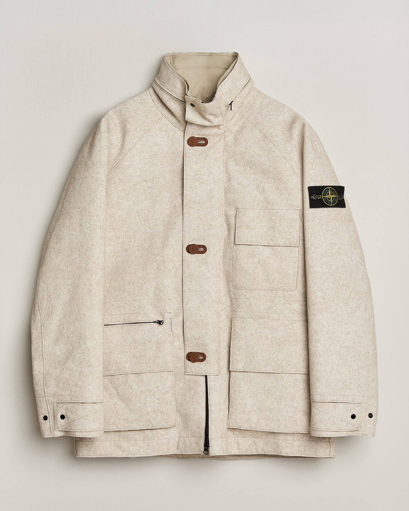Men | Coats & Jackets | Stone Island | Panno Coagulato Coat Biscuit
