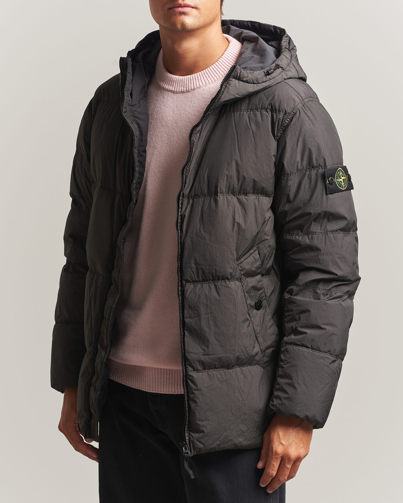Herno Faux Fur Down Jacket Dark Grey at CareOfCarl.com