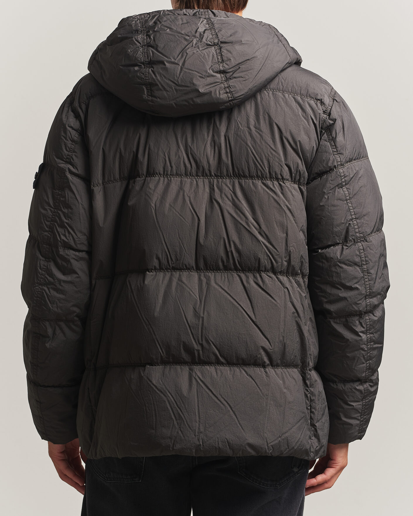 Men | Coats & Jackets | Stone Island | Crinkle Reps Padded Hood Down Jacket Grey