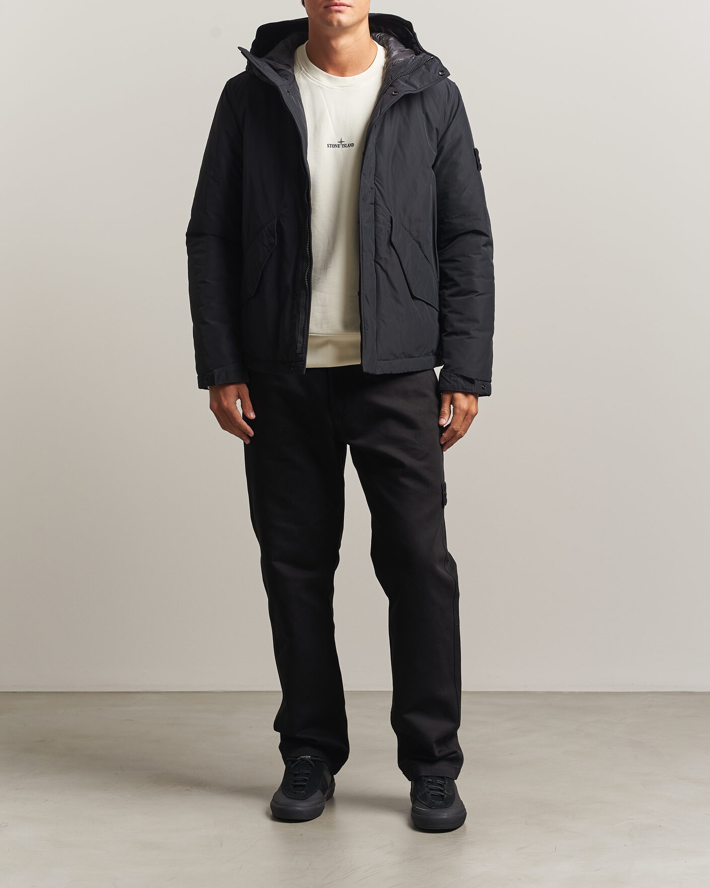 Men | Coats & Jackets | Stone Island | Micro Twill Hood Jacket Black