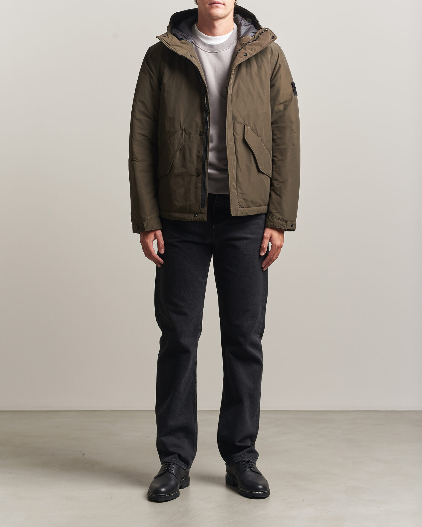 Men | Coats & Jackets | Stone Island | Micro Twill Hood Jacket Coal Grey