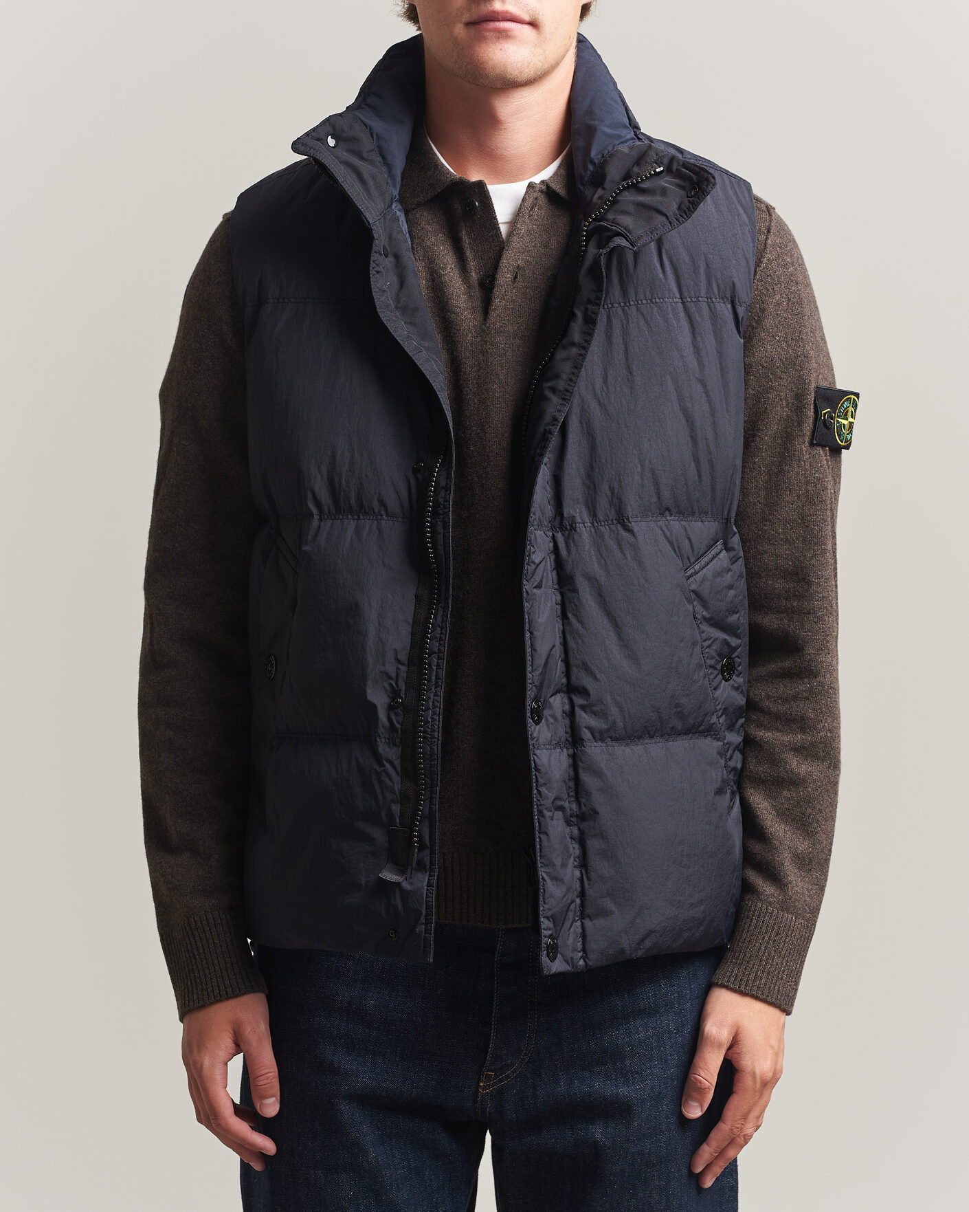 Men | Gilets | Stone Island | Crinkle Reps Down Vest Navy Blue
