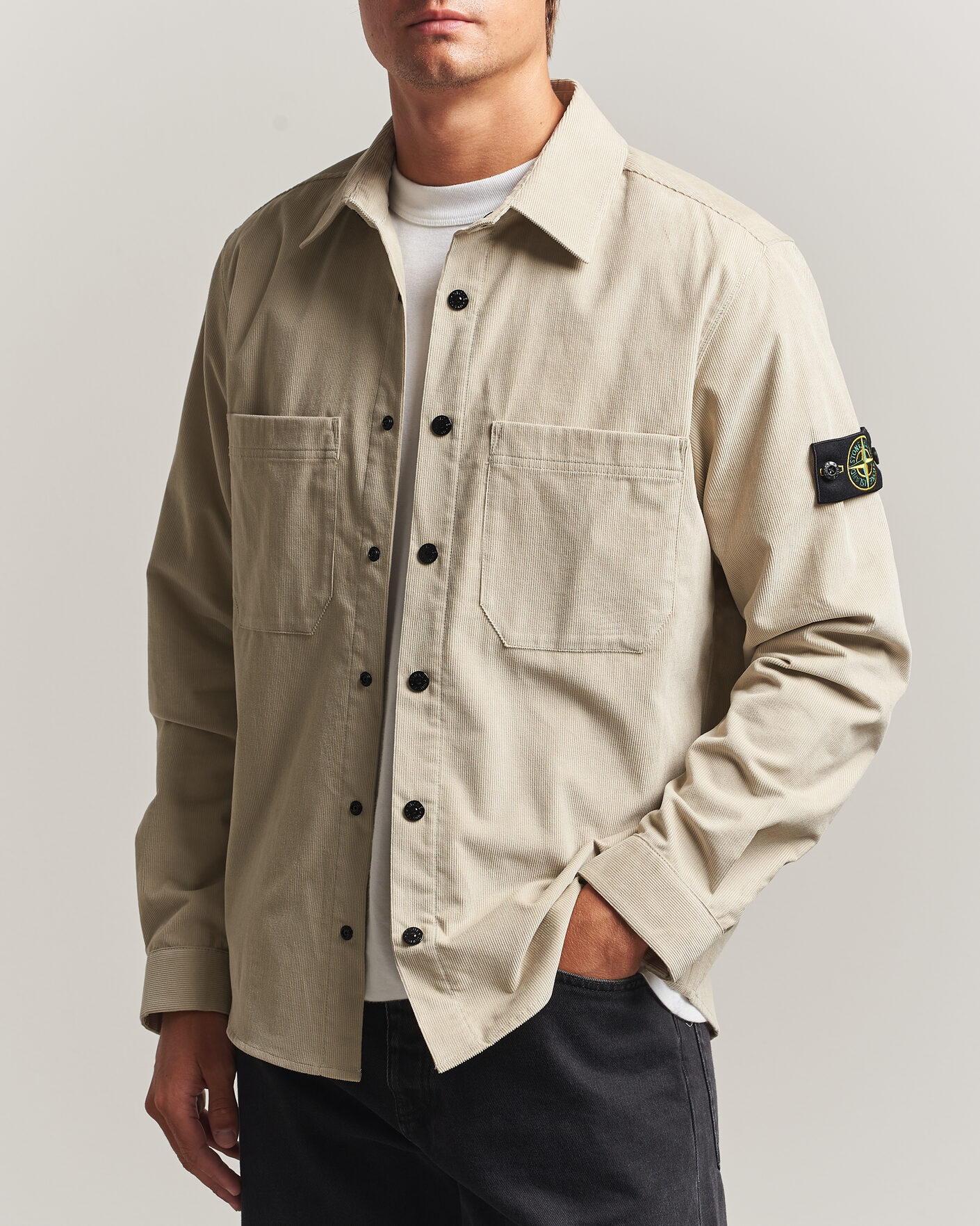 Men | Shirts | Stone Island | Micro Cord Overshirt Sand
