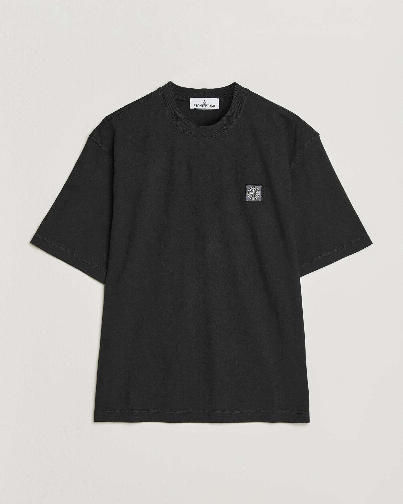 Men | T-Shirts | Stone Island | Combed Organic Cotton T-Shirt Black