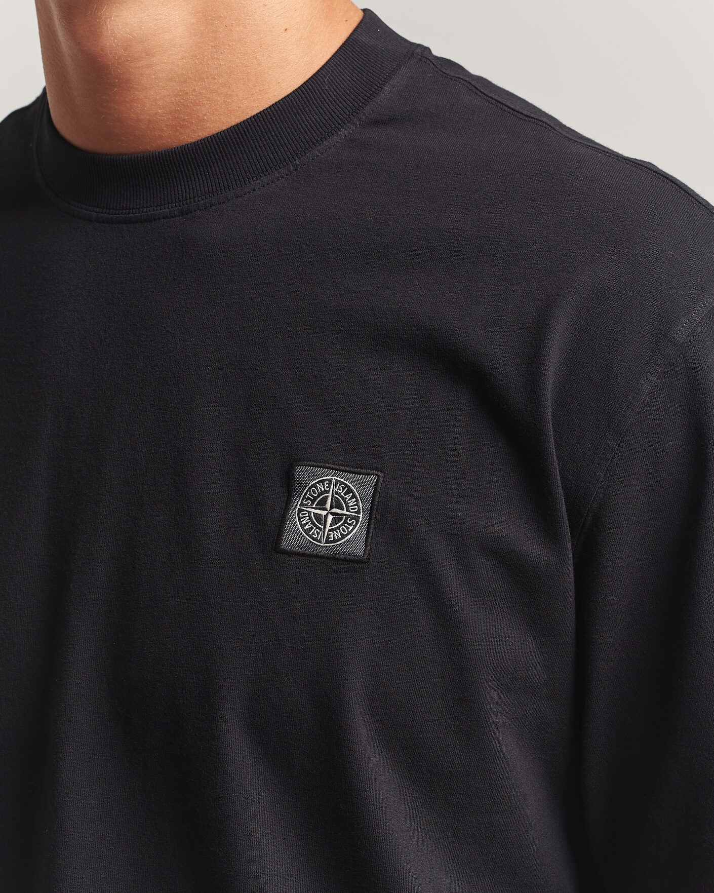 Men | T-Shirts | Stone Island | Combed Organic Cotton T-Shirt Black