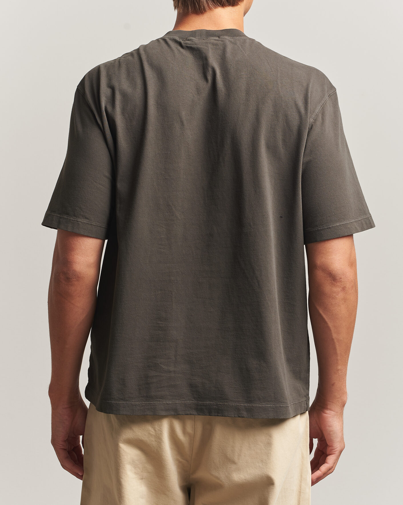 Men | T-Shirts | Stone Island | Combed Organic Cotton T-Shirt Coal Grey