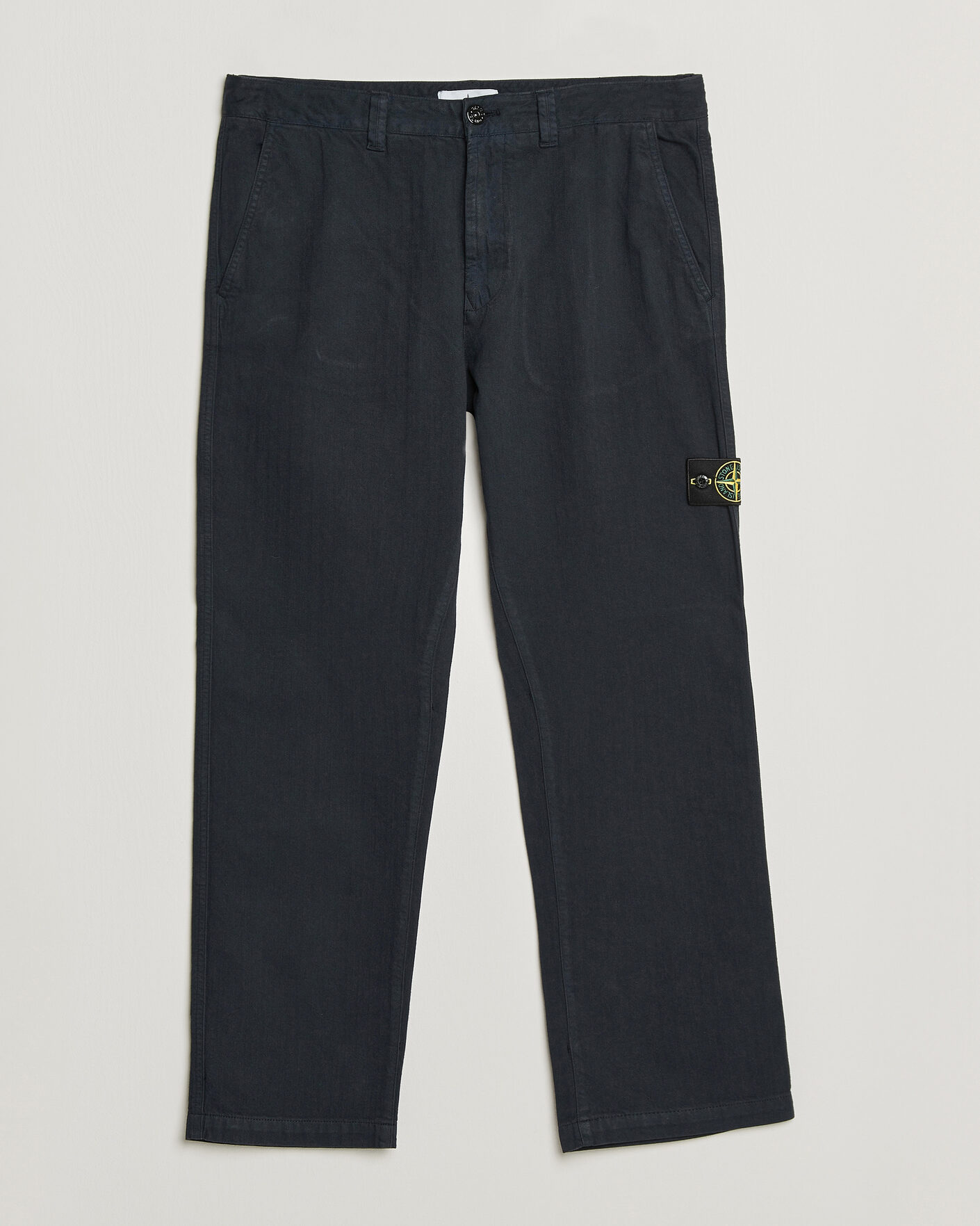 Men | Trousers | Stone Island | Cotton Herringbone Pants Navy Blue