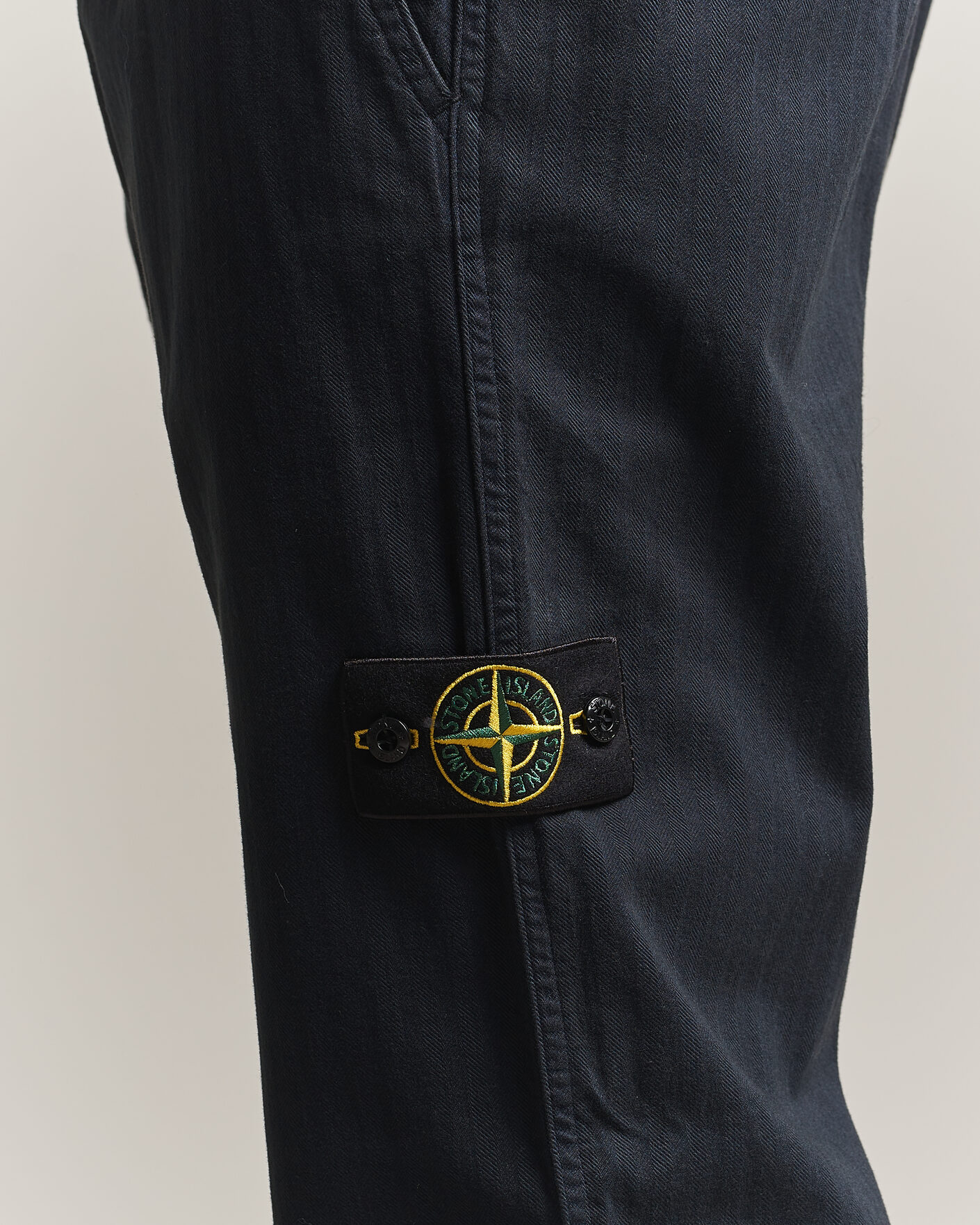 Men | Trousers | Stone Island | Cotton Herringbone Pants Navy Blue