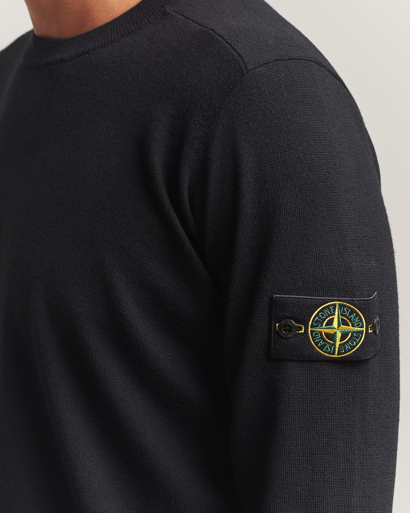 Men | Sweaters & Knitwear | Stone Island | Light Pure Wool Crew Neck Black