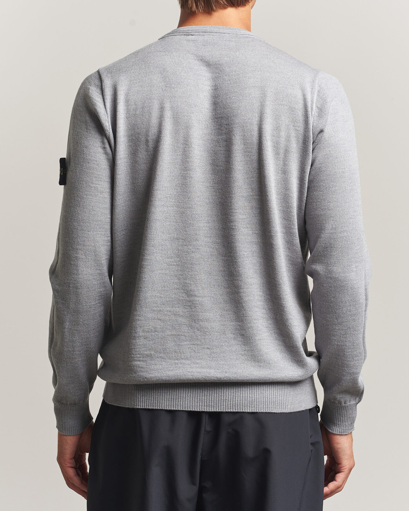 Men | Sweaters & Knitwear | Stone Island | Light Pure Wool Crew Neck Ash Grey Melange