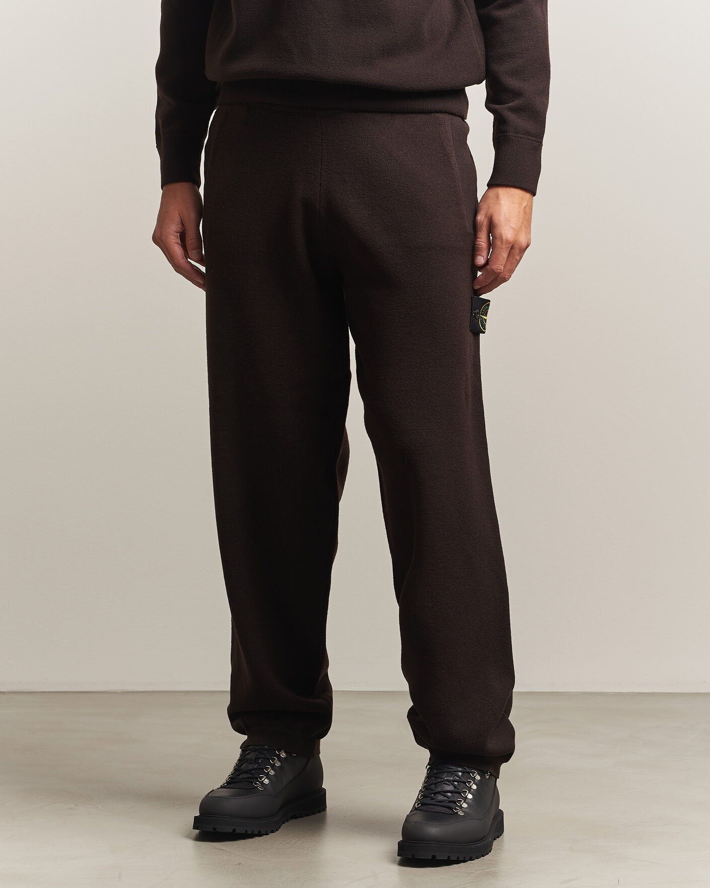Men | Trousers | Stone Island | Plush Stitch Stretch Wool Pants Coal Grey