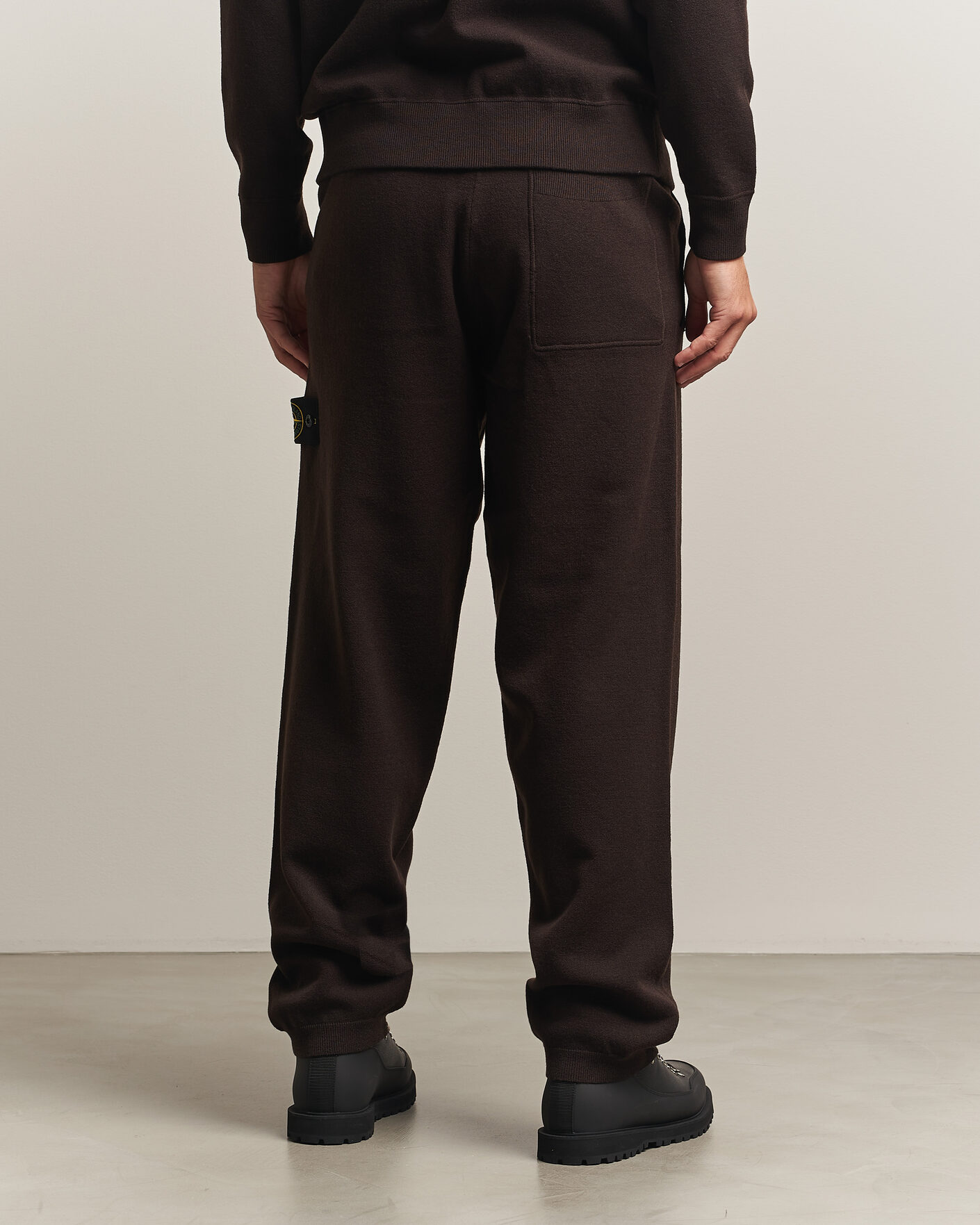 Men | Trousers | Stone Island | Plush Stitch Stretch Wool Pants Coal Grey