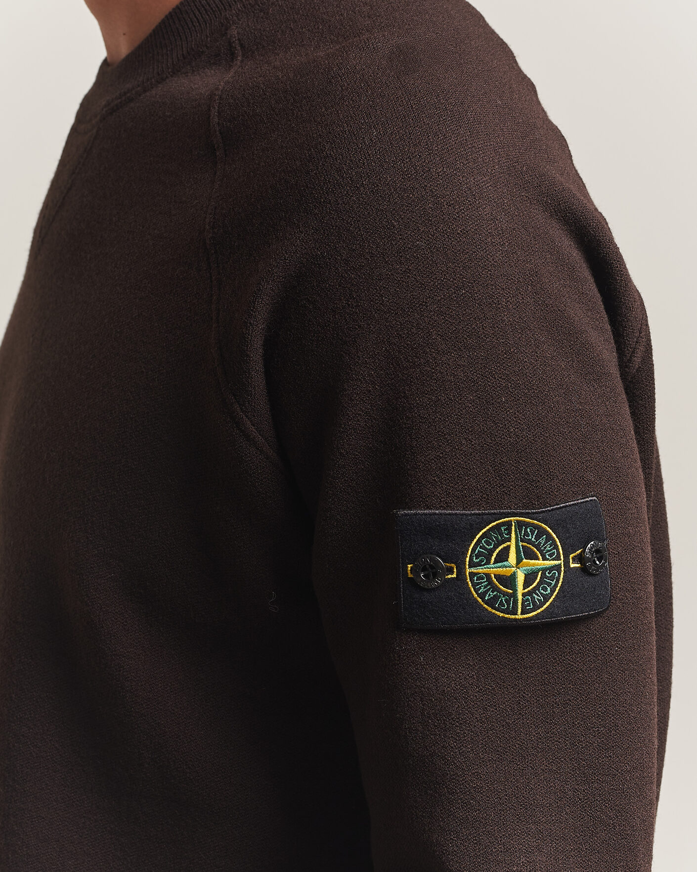 Men | Sweaters & Knitwear | Stone Island | Plush Stitch Stretch Wool Sweat Coal Grey