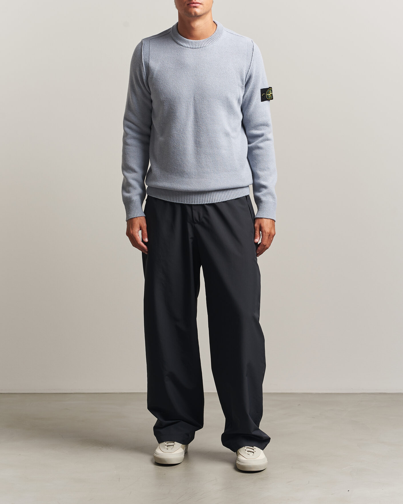 Men | Sweaters & Knitwear | Stone Island | Knitted Lambswool Crew Neck Ash Grey