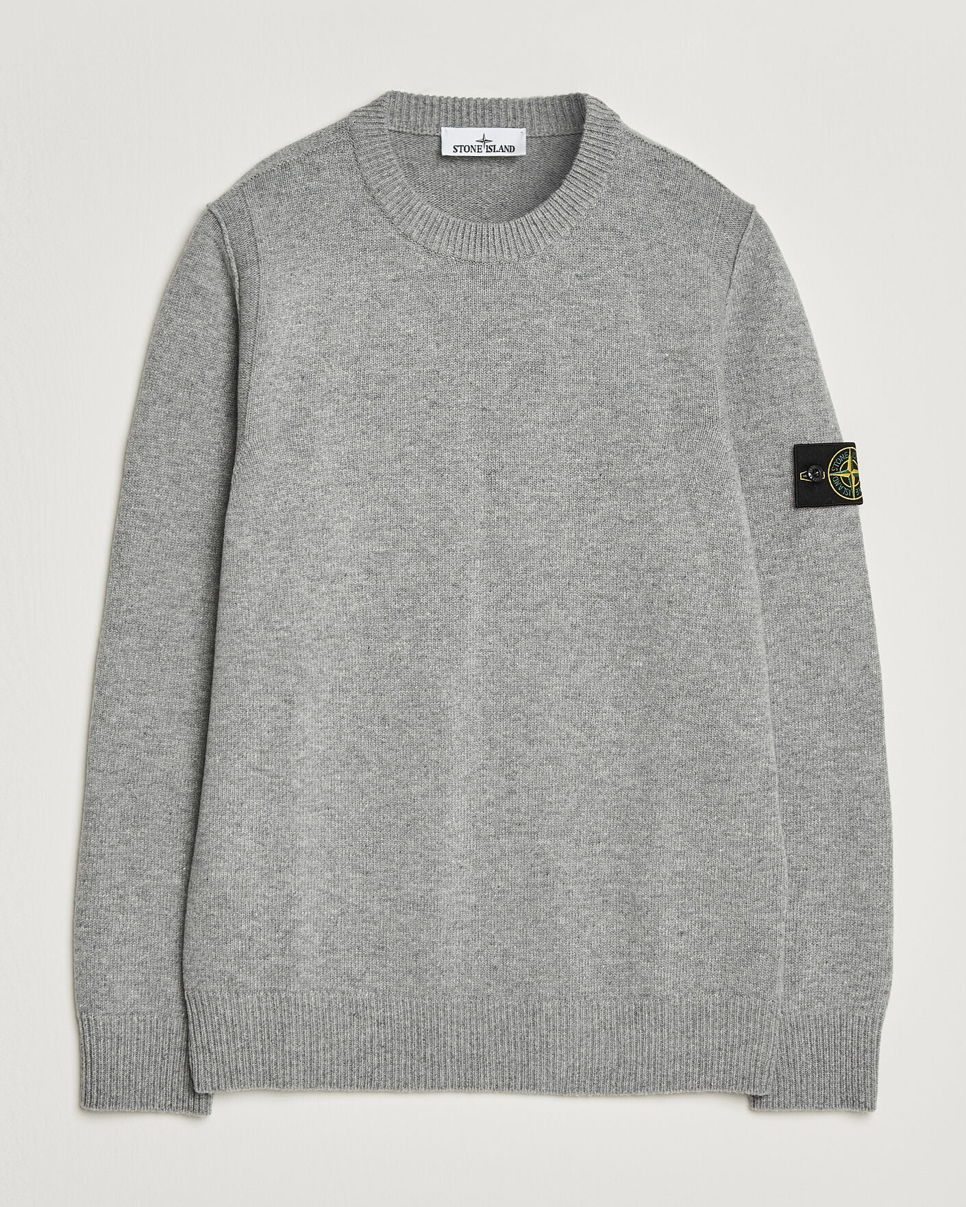 Stone Island Knitted Lambswool Crew Neck Grey Melange at