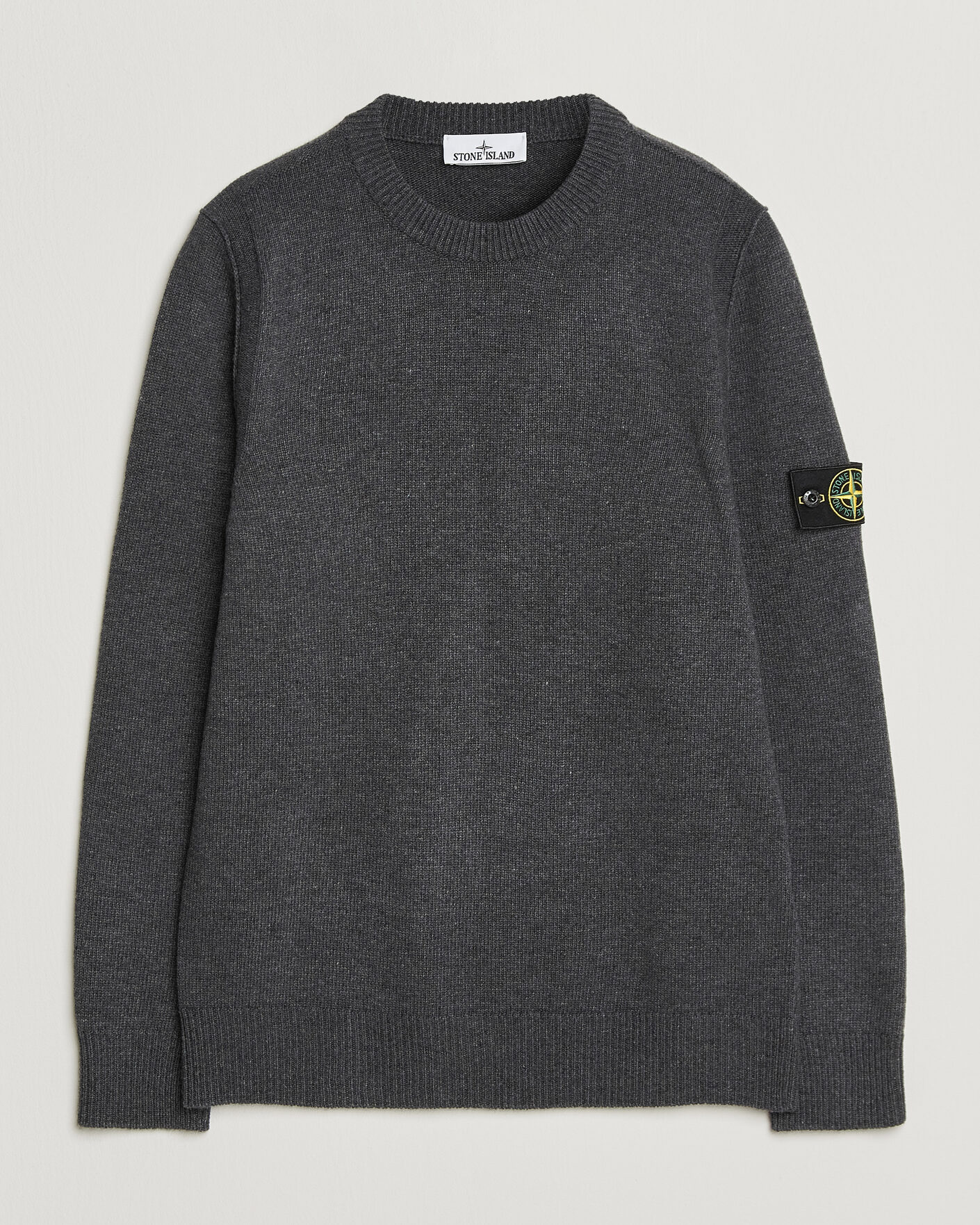 Men | Sweaters & Knitwear | Stone Island | Knitted Lambswool Crew Neck Melange Lead
