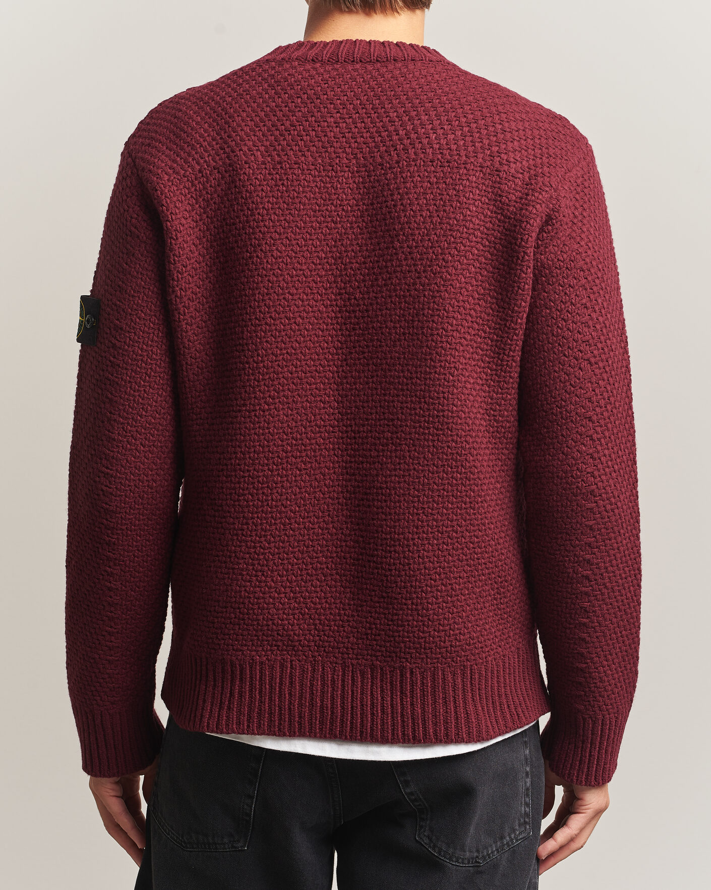 Men | Sweaters & Knitwear | Stone Island | Basket Stitch Lambswool Crew Neck Amaranth