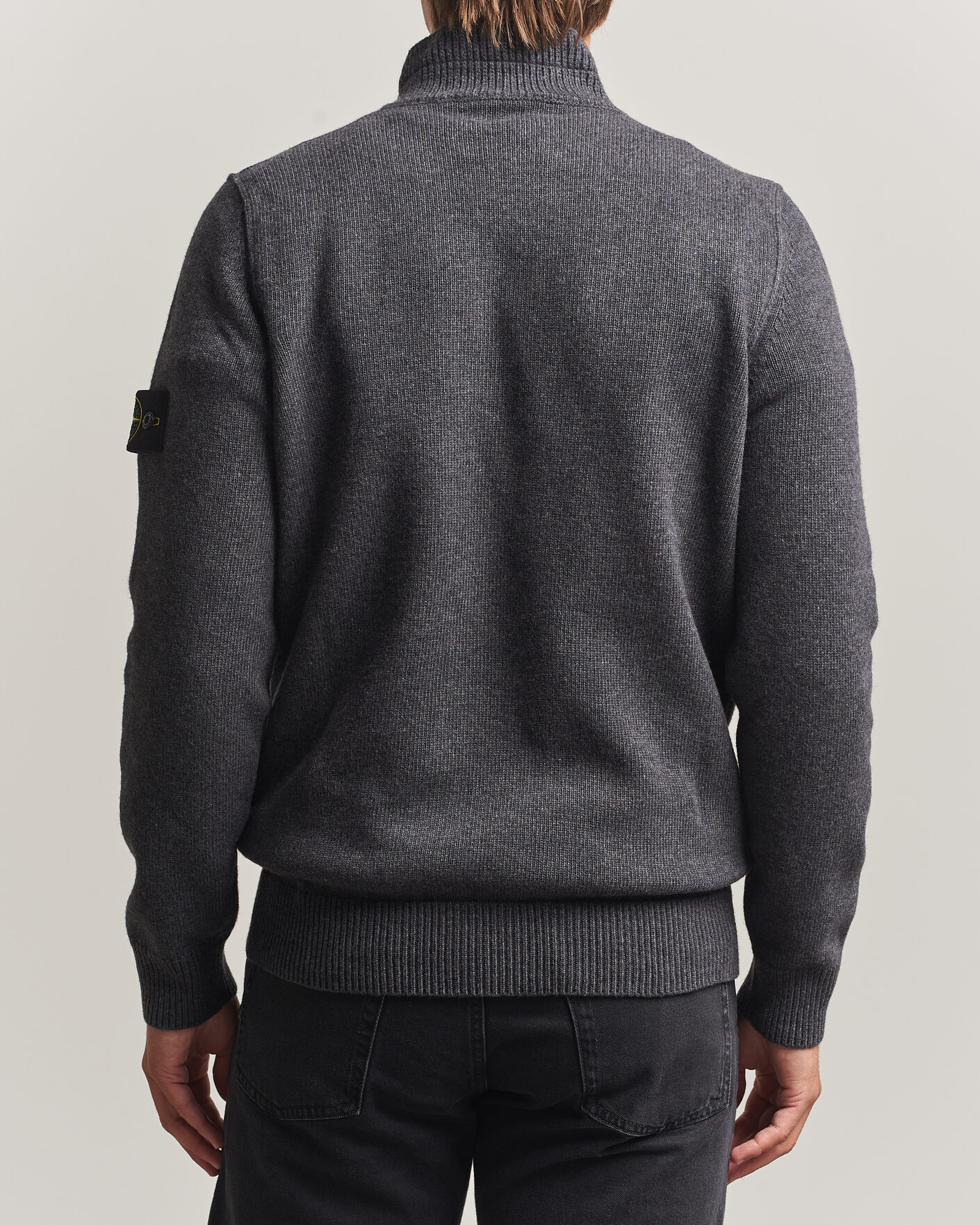 Stone Island Knitted Lambswool Half Button Zip Melange Lead at