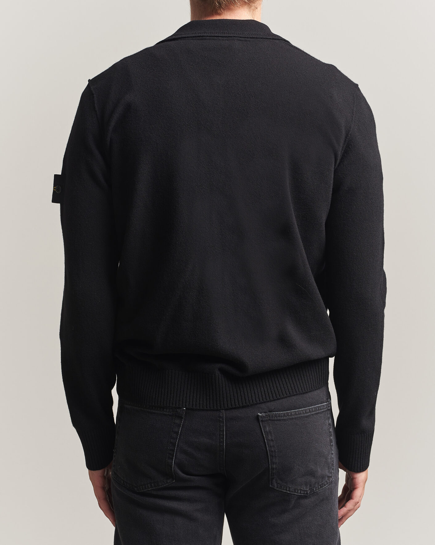 Men | Sweaters & Knitwear | Stone Island | Knitted Geelong Wool Polo Black