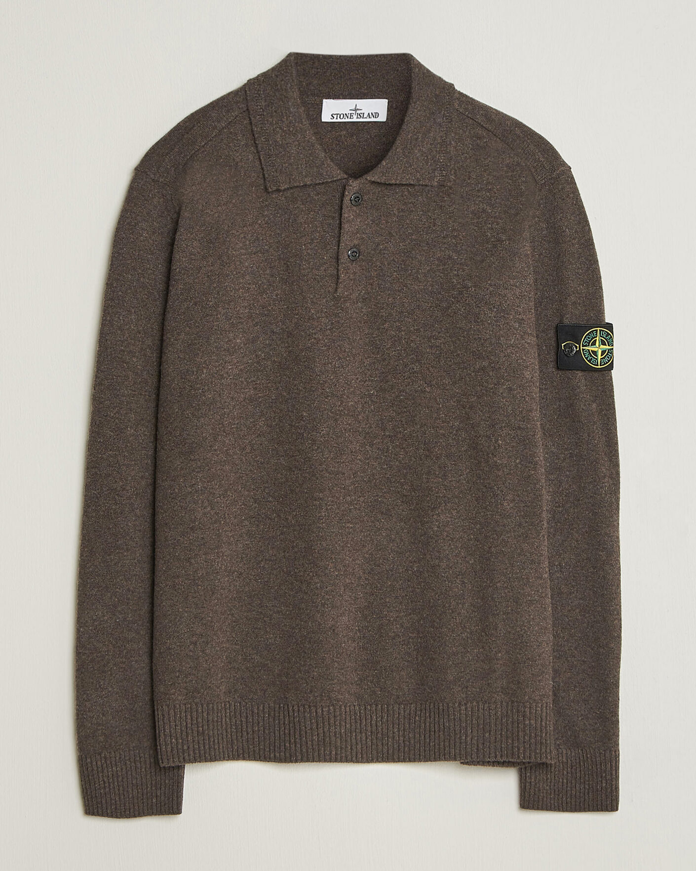 Men | Sweaters & Knitwear | Stone Island | Knitted Geelong Wool Polo Melange Lead