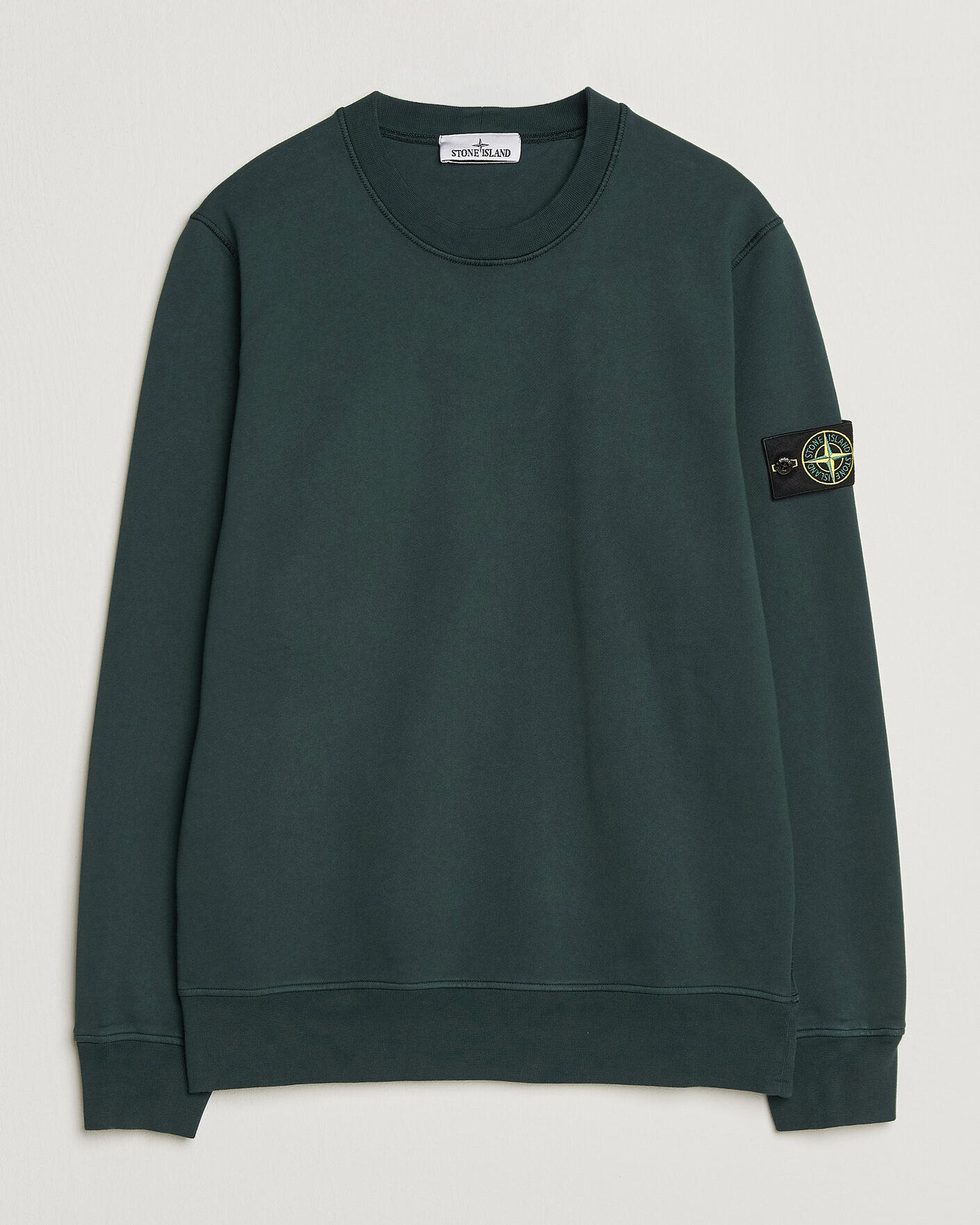 Men | Sweaters & Knitwear | Stone Island | Garment Dyed Fleece Sweatshirt Dark Green