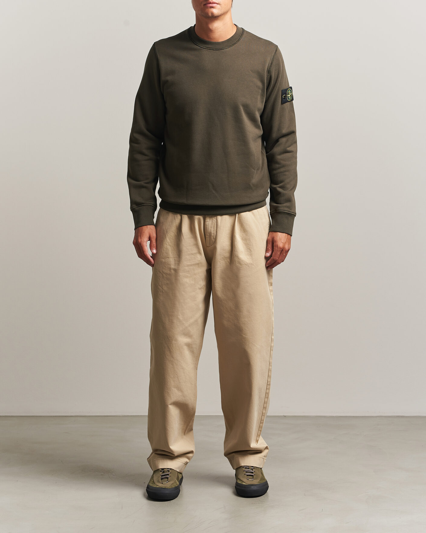 Men | Sweaters & Knitwear | Stone Island | Garment Dyed Fleece Sweatshirt Coal Grey