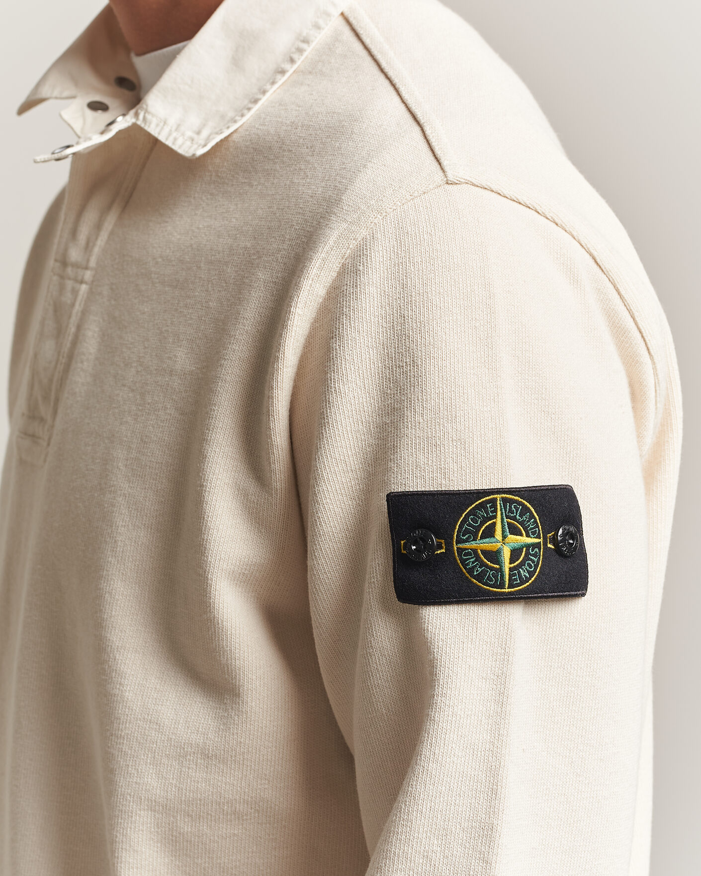 Men | Sweaters & Knitwear | Stone Island | Heavy Cotton Jersey Polo Ivory