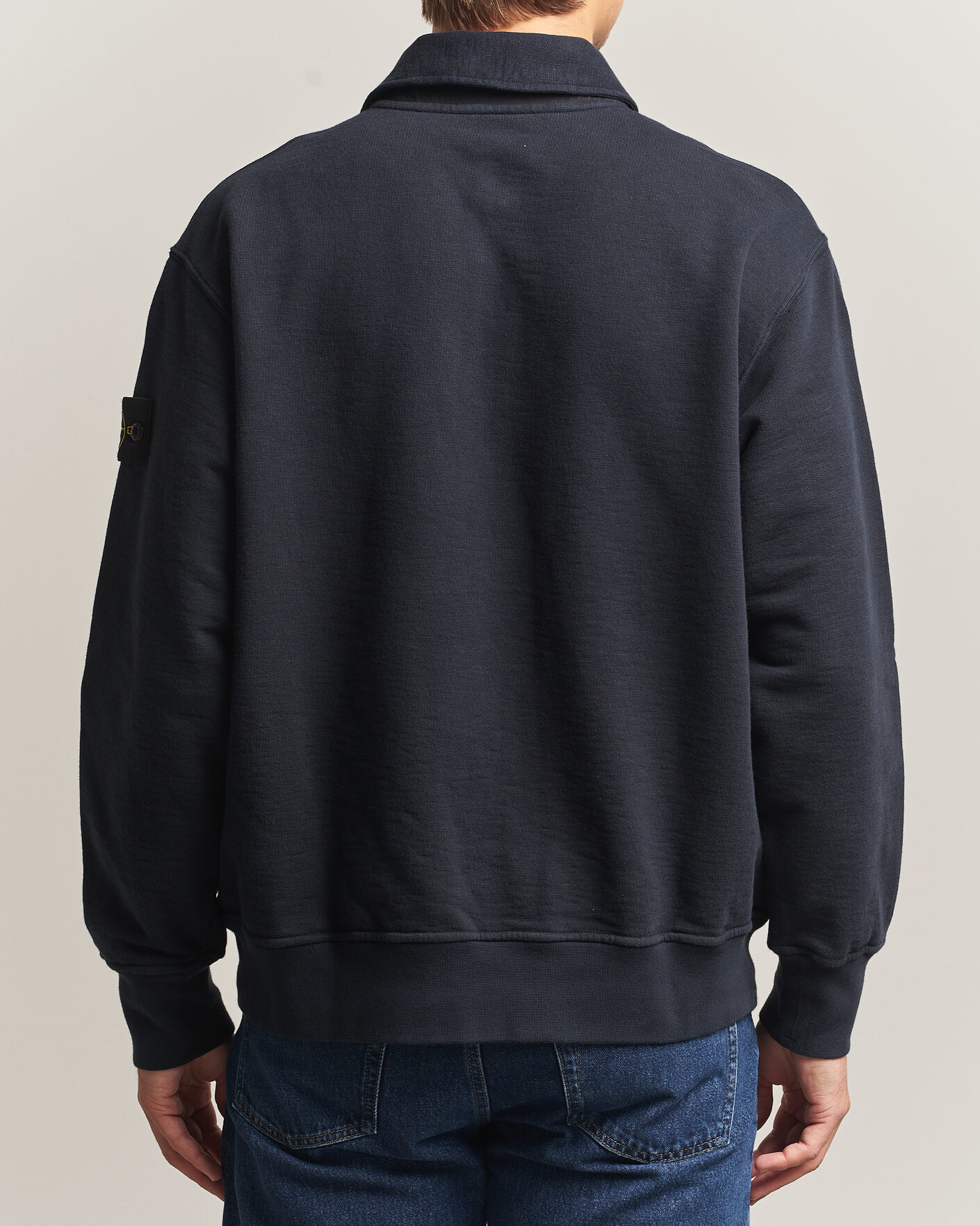 Men | Sweaters & Knitwear | Stone Island | Tubular Cotton Fleece Polo Navy Blue
