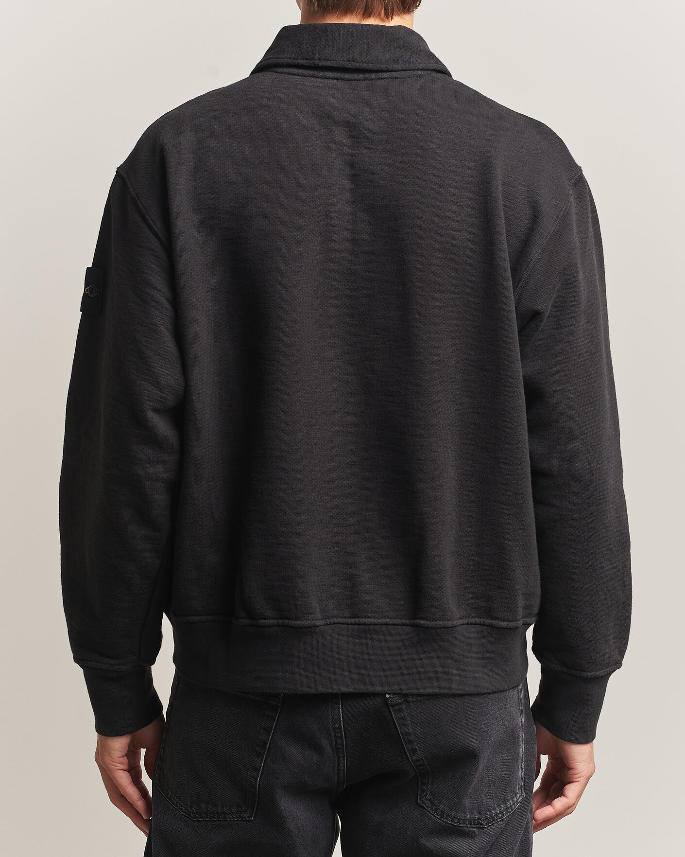 Men | Sweaters & Knitwear | Stone Island | Tubular Cotton Fleece Polo Black