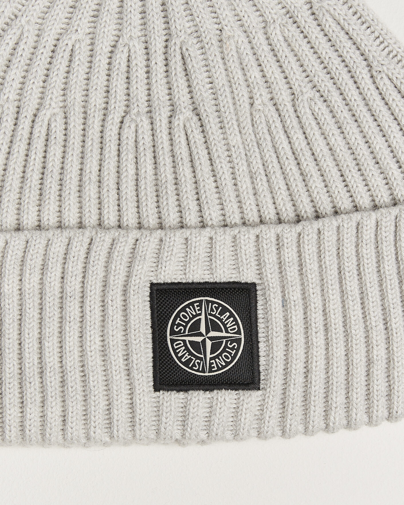 Men | Beanies | Stone Island | Full Rib Wool Hat Sand Melange