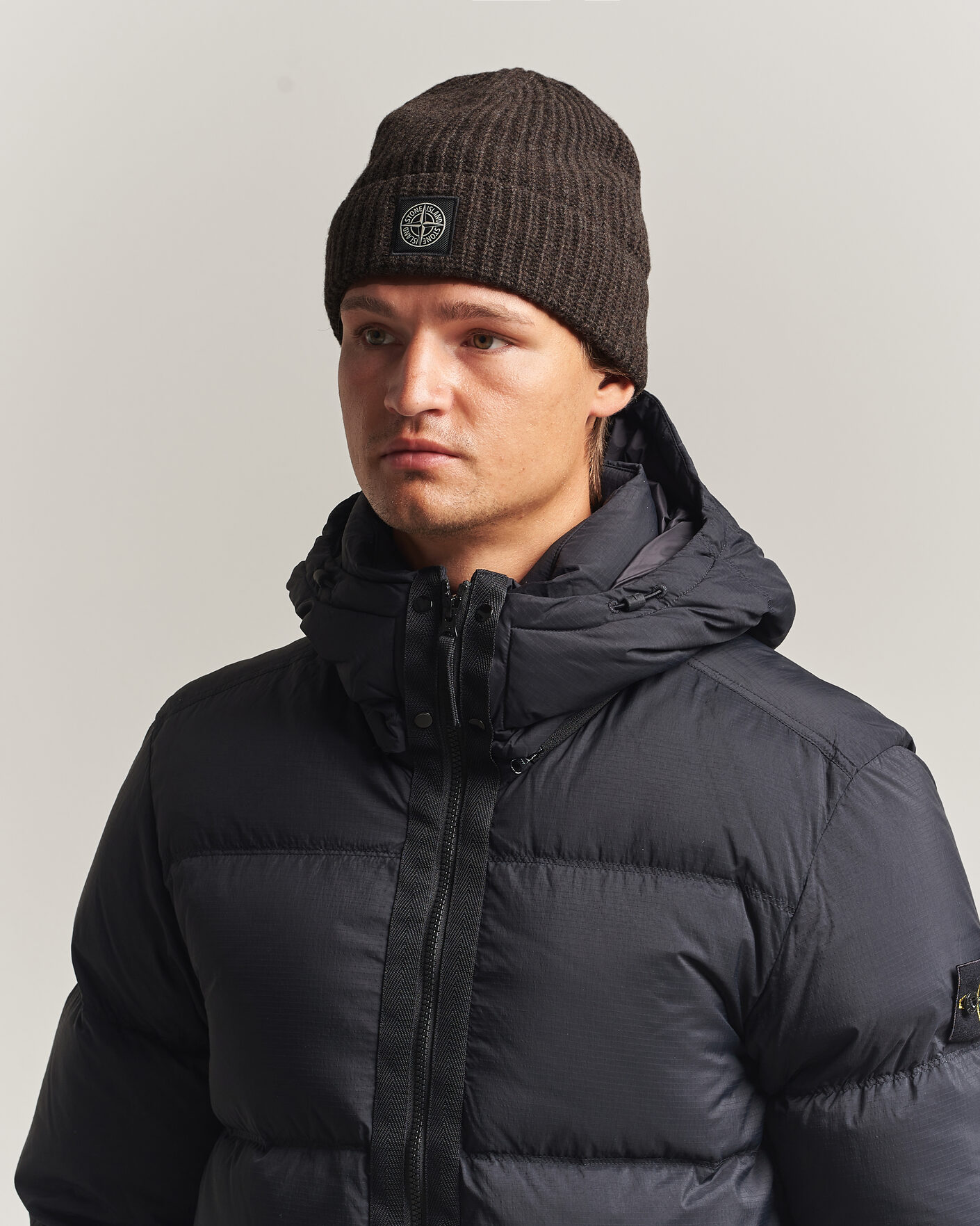 Men | Beanies | Stone Island | Geelong Wool Hat Melange Lead