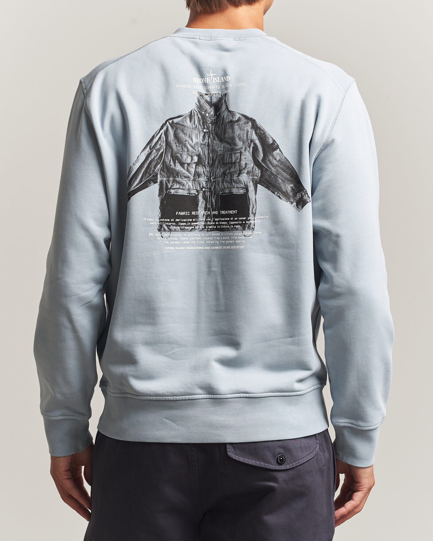 Men | Sweaters & Knitwear | Stone Island | Cotton Fleece Archivio Print Sweatshirt Ash Grey