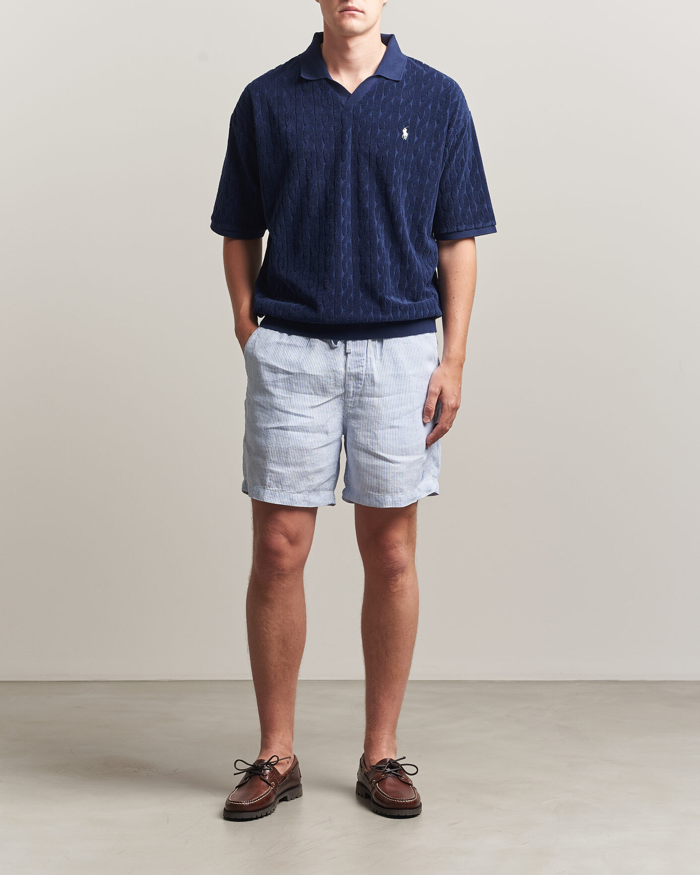 Men | Shorts | Polo Ralph Lauren | Woven Linen Shorts Blue/White