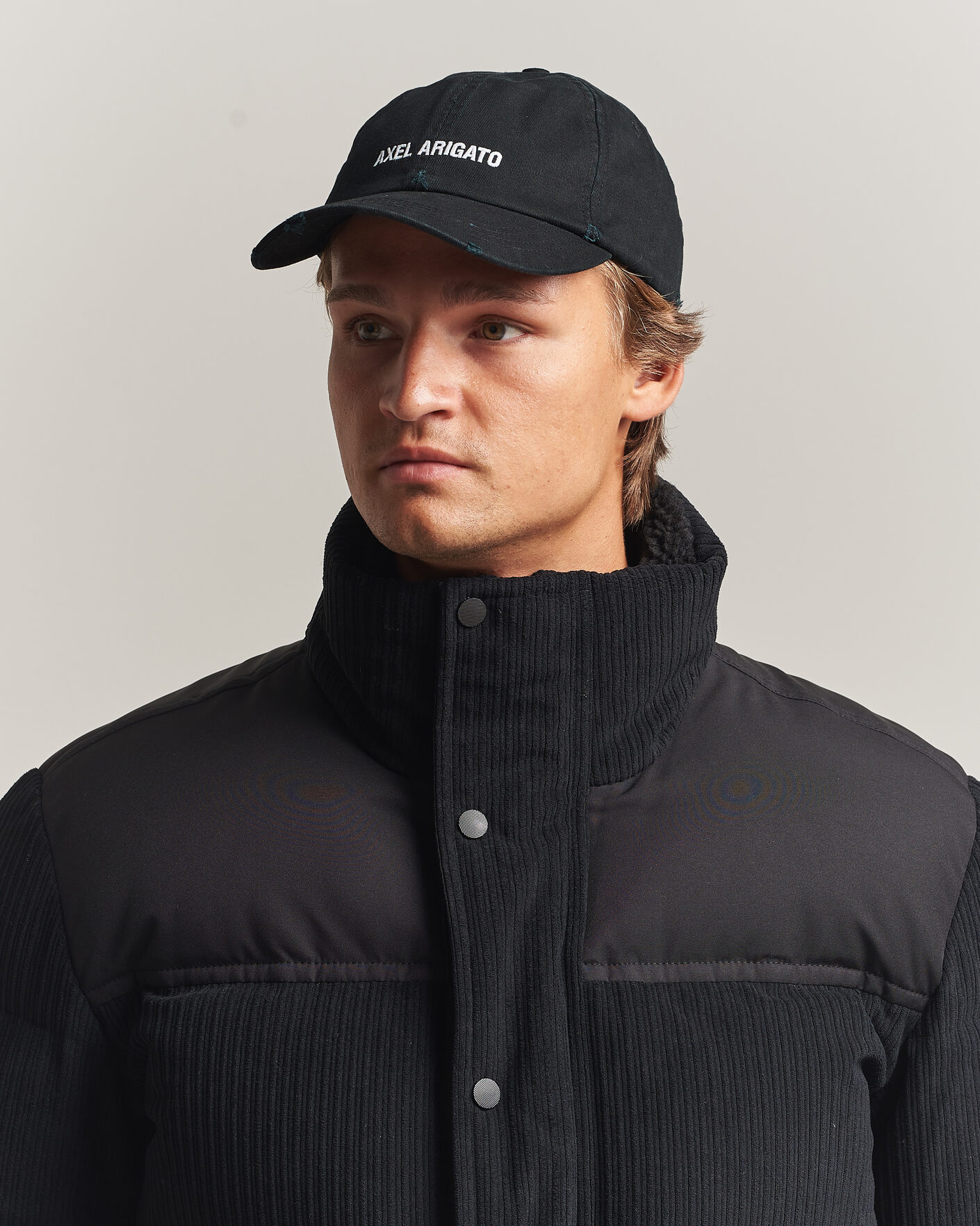 Men | Hats & Caps | Axel Arigato | AA Logo Cap Washed Black