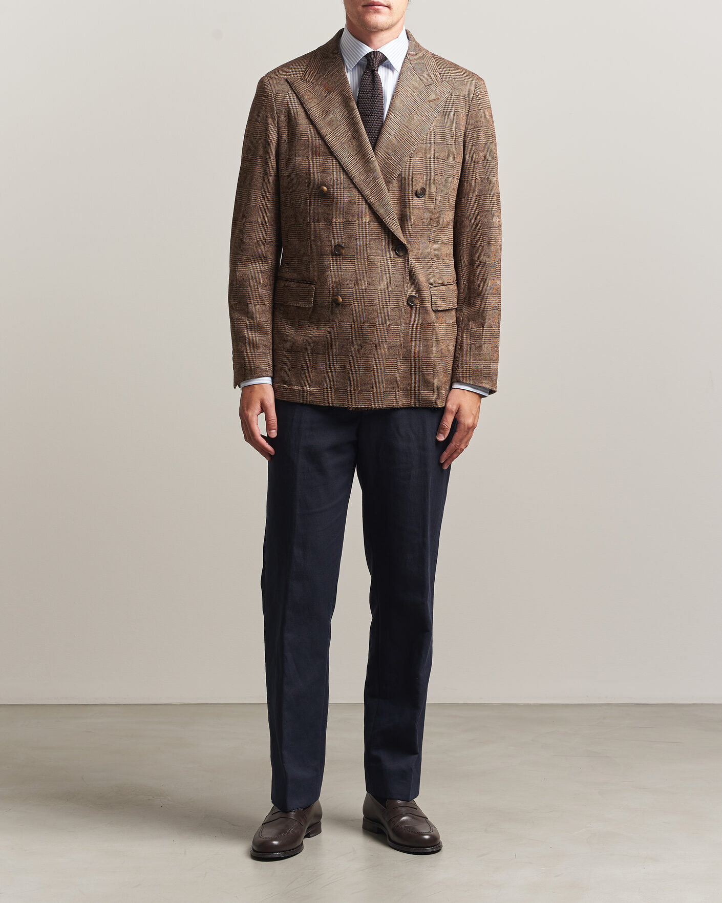Men | Blazers | Polo Ralph Lauren | Double Breasted Glenplaid Knit Sportcoat Tan/Brown