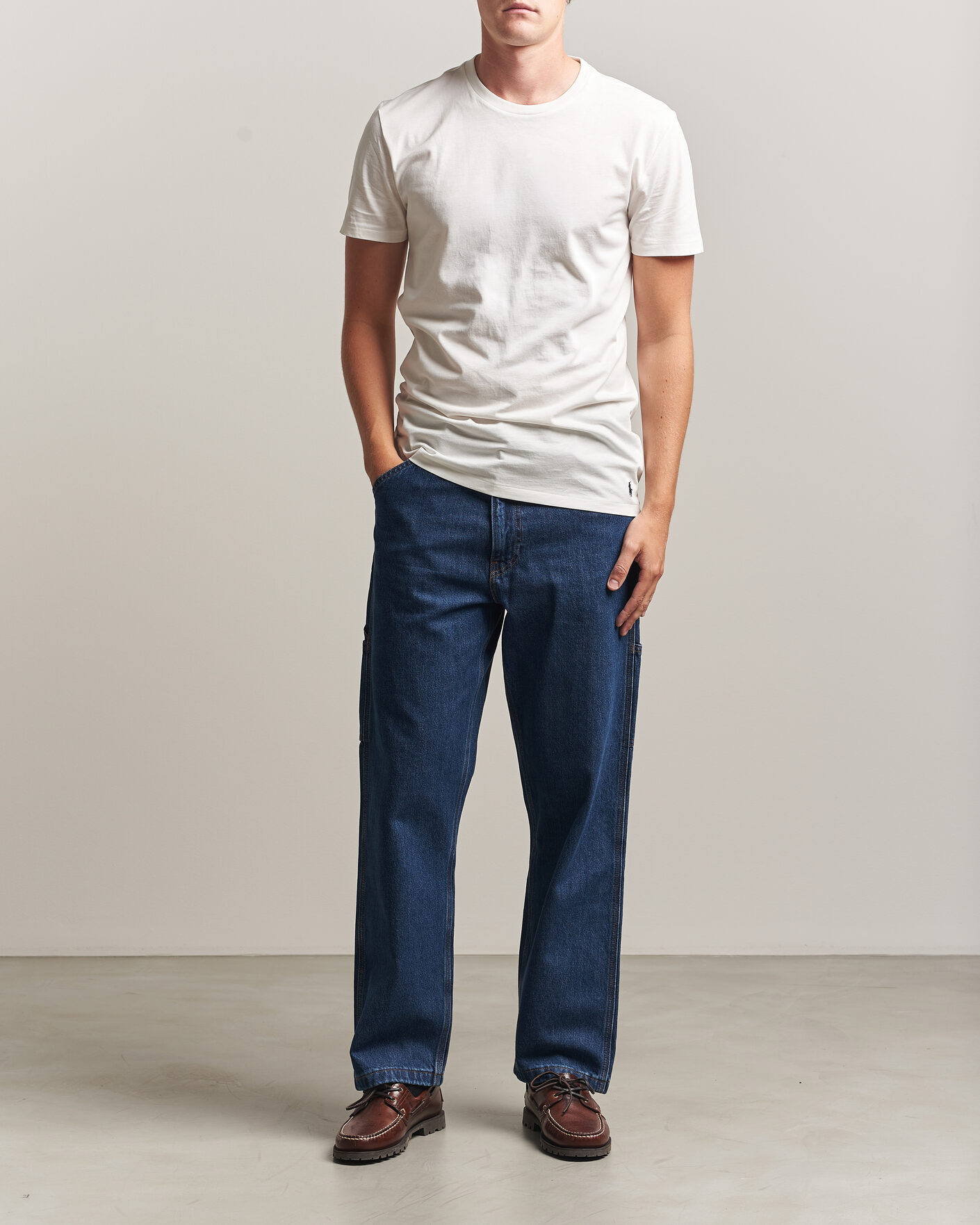 Men | T-Shirts | Polo Ralph Lauren | 3-Pack Crew Neck T-Shirt White/Blue/Light Blue