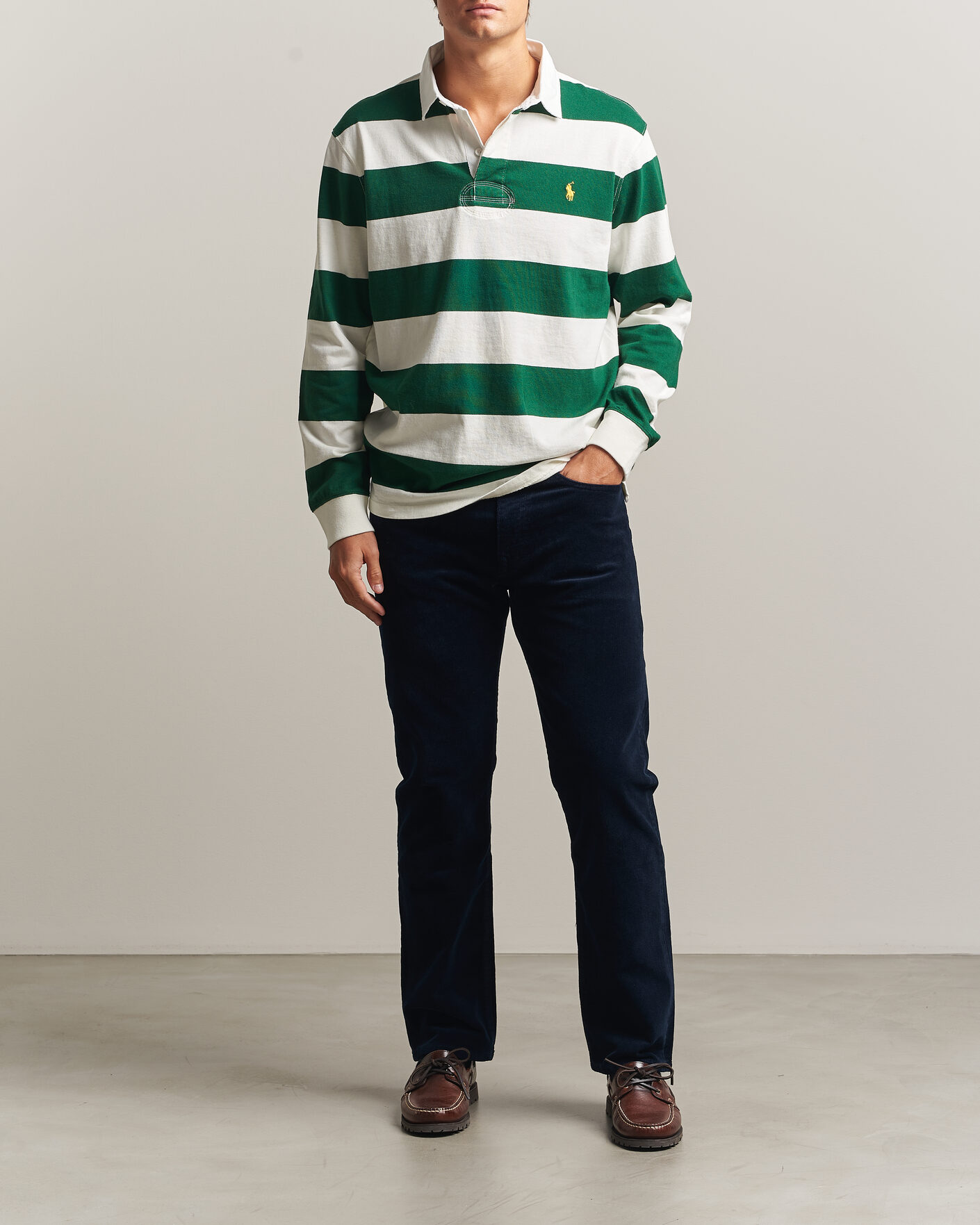 Men | Trousers | Polo Ralph Lauren | Stretch Corduroy Straight Fit Pants Aviator Navy