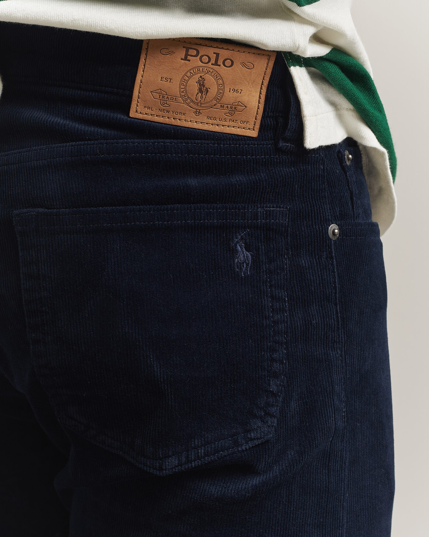 Men | Trousers | Polo Ralph Lauren | Stretch Corduroy Straight Fit Pants Aviator Navy