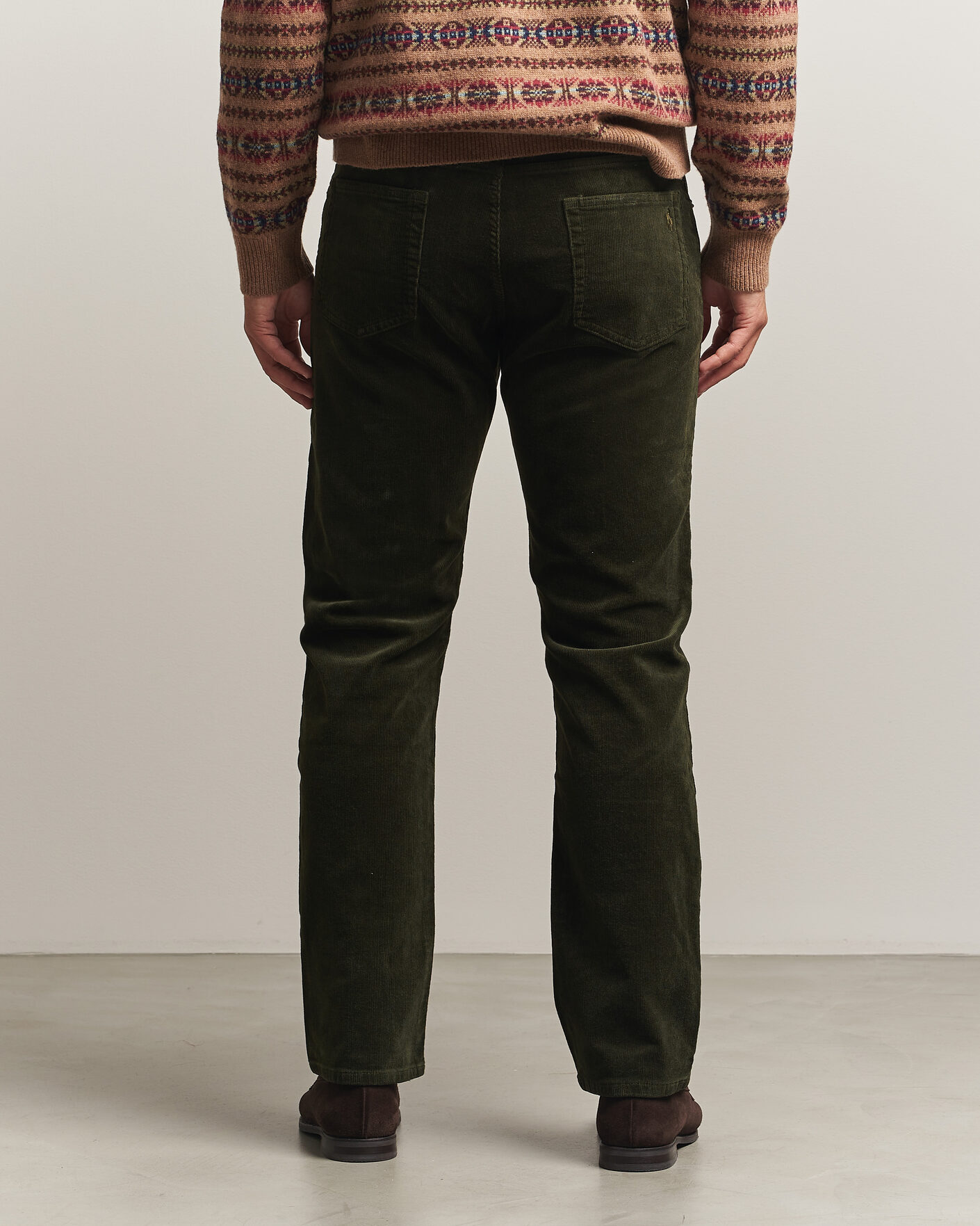Men | Trousers | Polo Ralph Lauren | Stretch Corduroy Straight Fit Pants Estate Olive