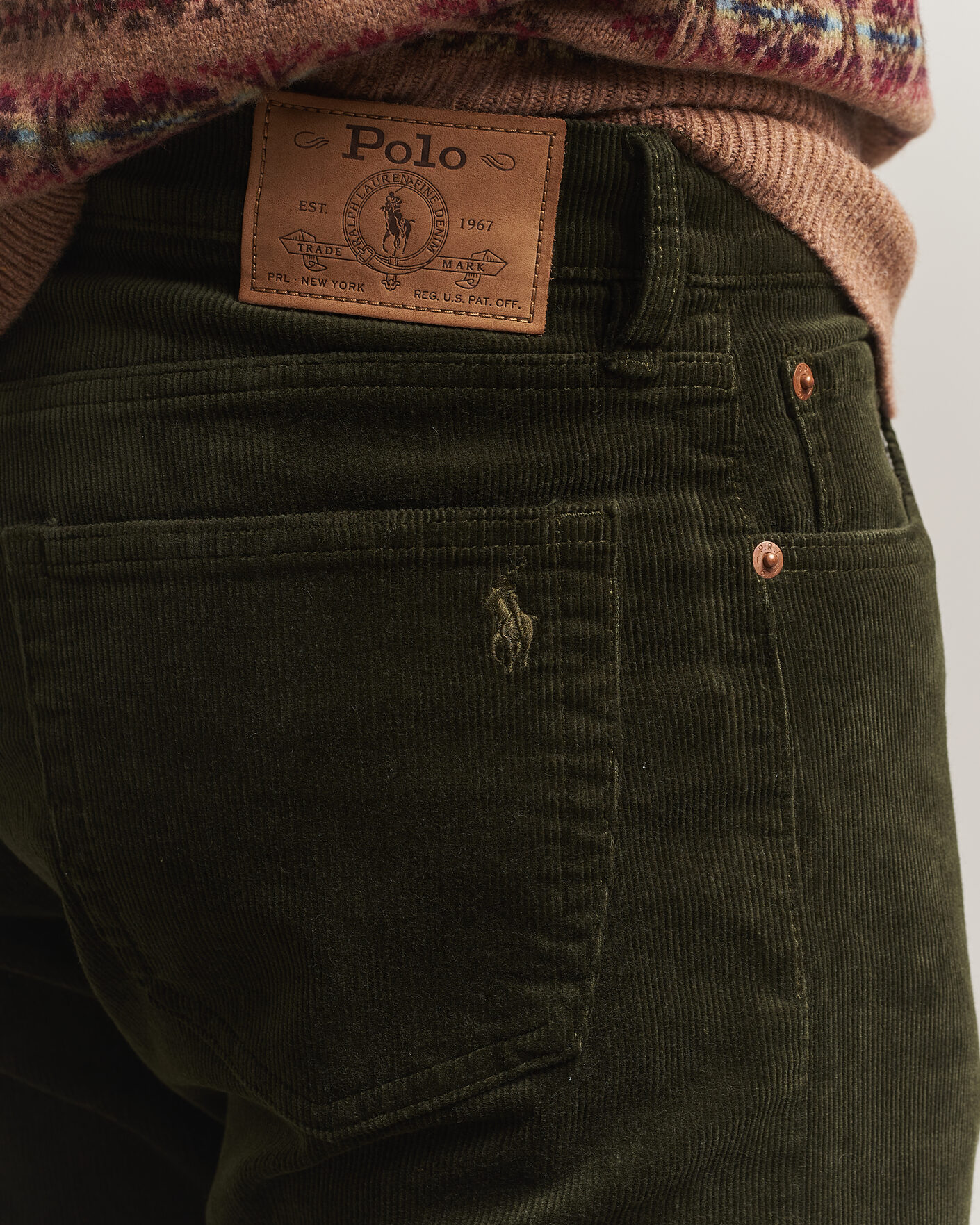 Men | Trousers | Polo Ralph Lauren | Stretch Corduroy Straight Fit Pants Estate Olive