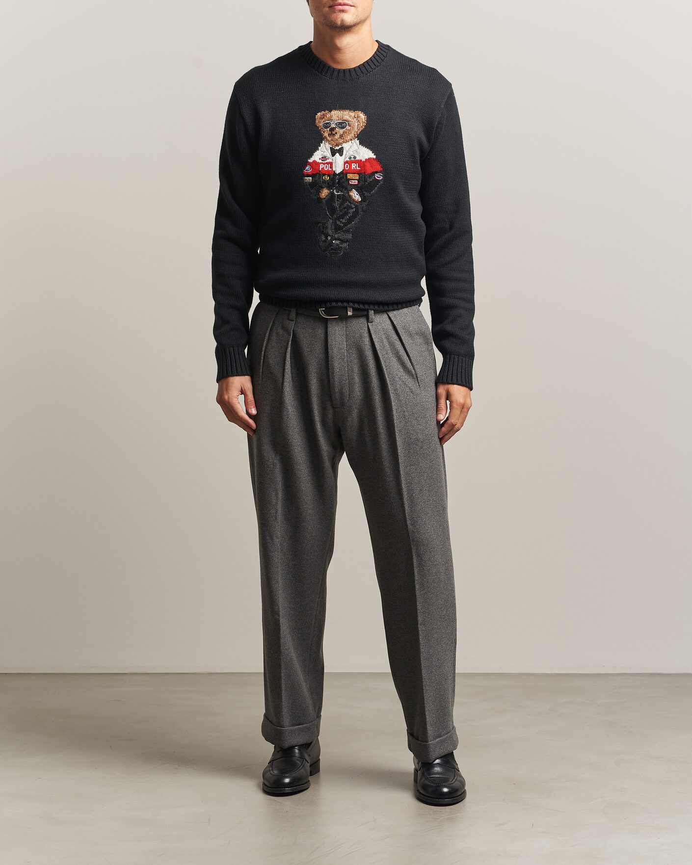 Men | Trousers | Polo Ralph Lauren | Flanell Blend Straight Fit Pants Medium Grey