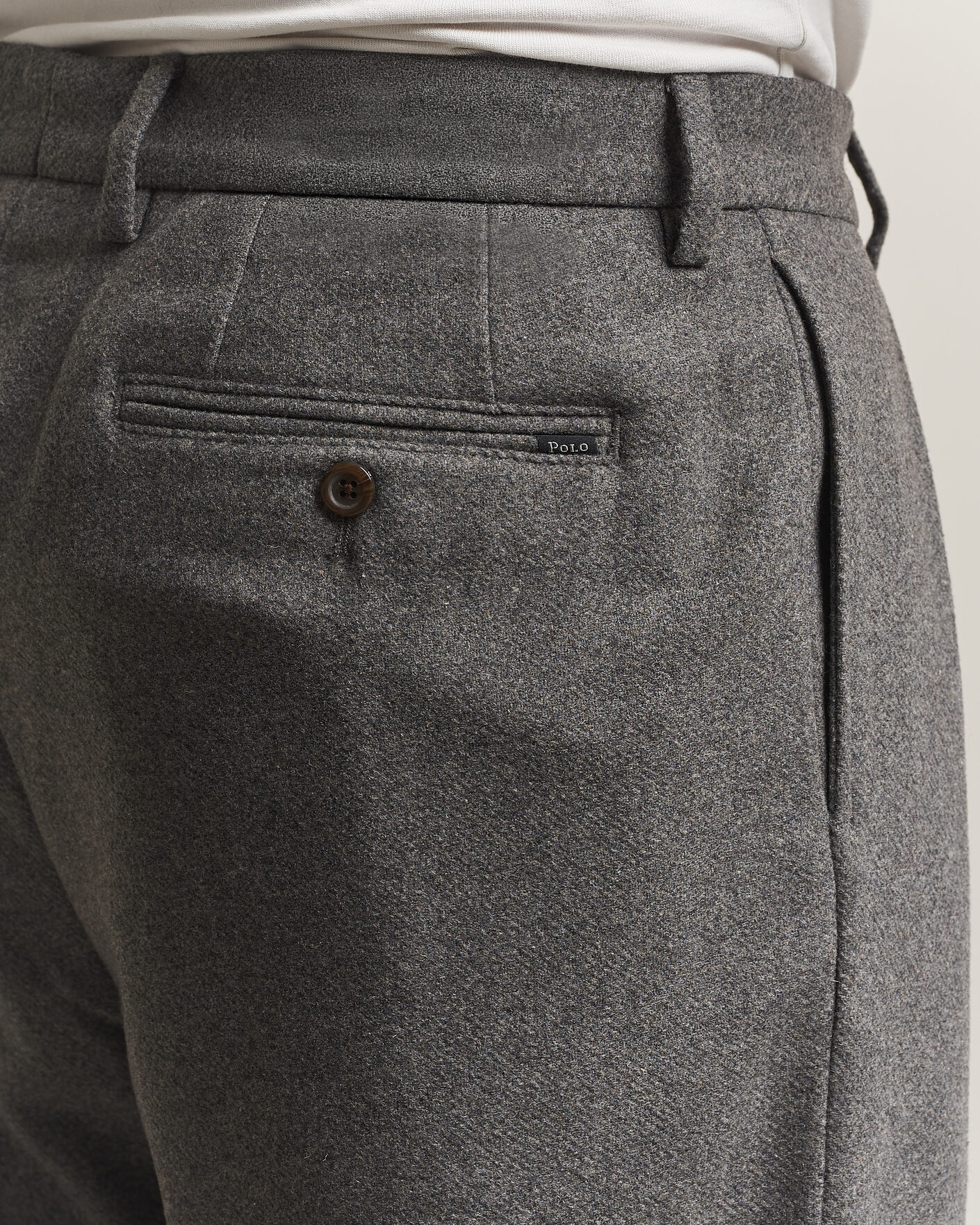 Men | Trousers | Polo Ralph Lauren | Flanell Blend Straight Fit Pants Medium Grey