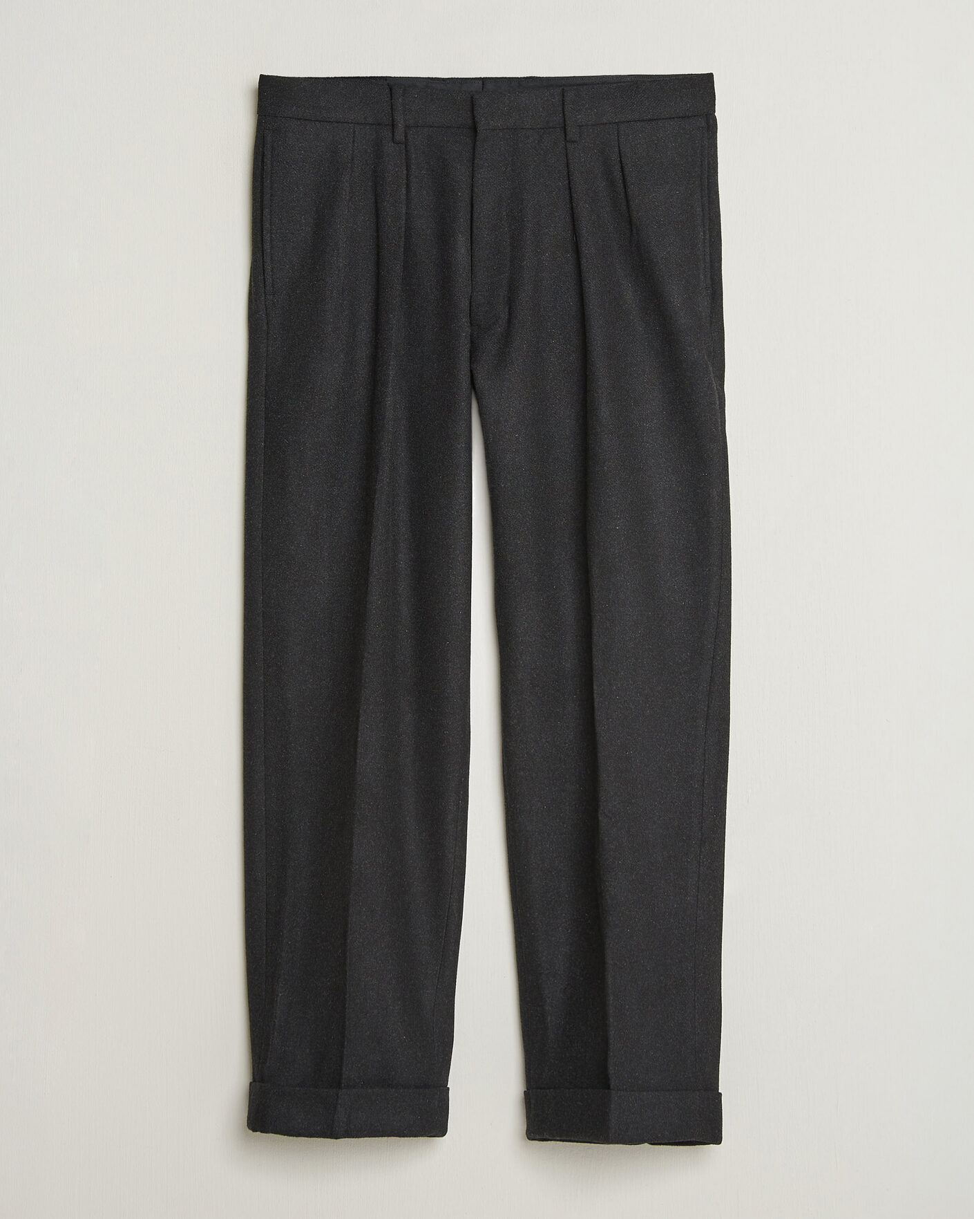 Men | Trousers | Polo Ralph Lauren | Flanell Blend Straight Fit Pants Dark Grey