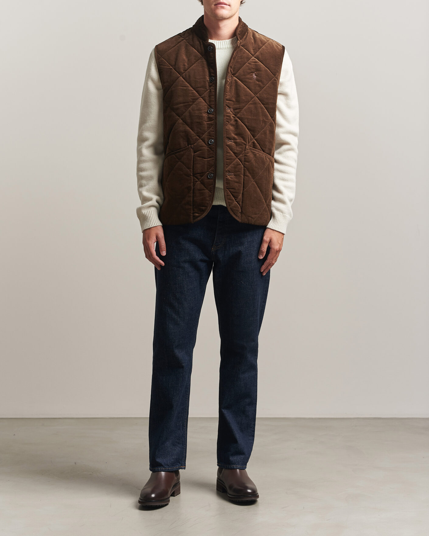 Men | Gilets | Polo Ralph Lauren | Quilted Corduroy Vest Cooper Brown