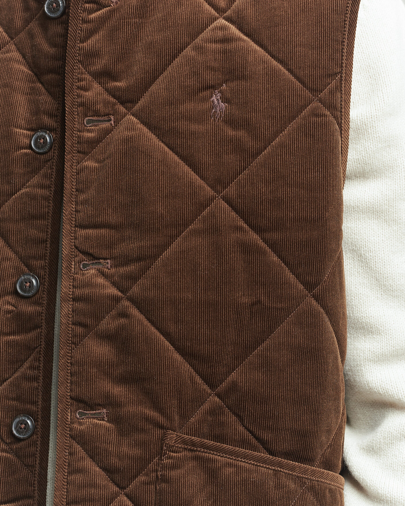 Men | Gilets | Polo Ralph Lauren | Quilted Corduroy Vest Cooper Brown