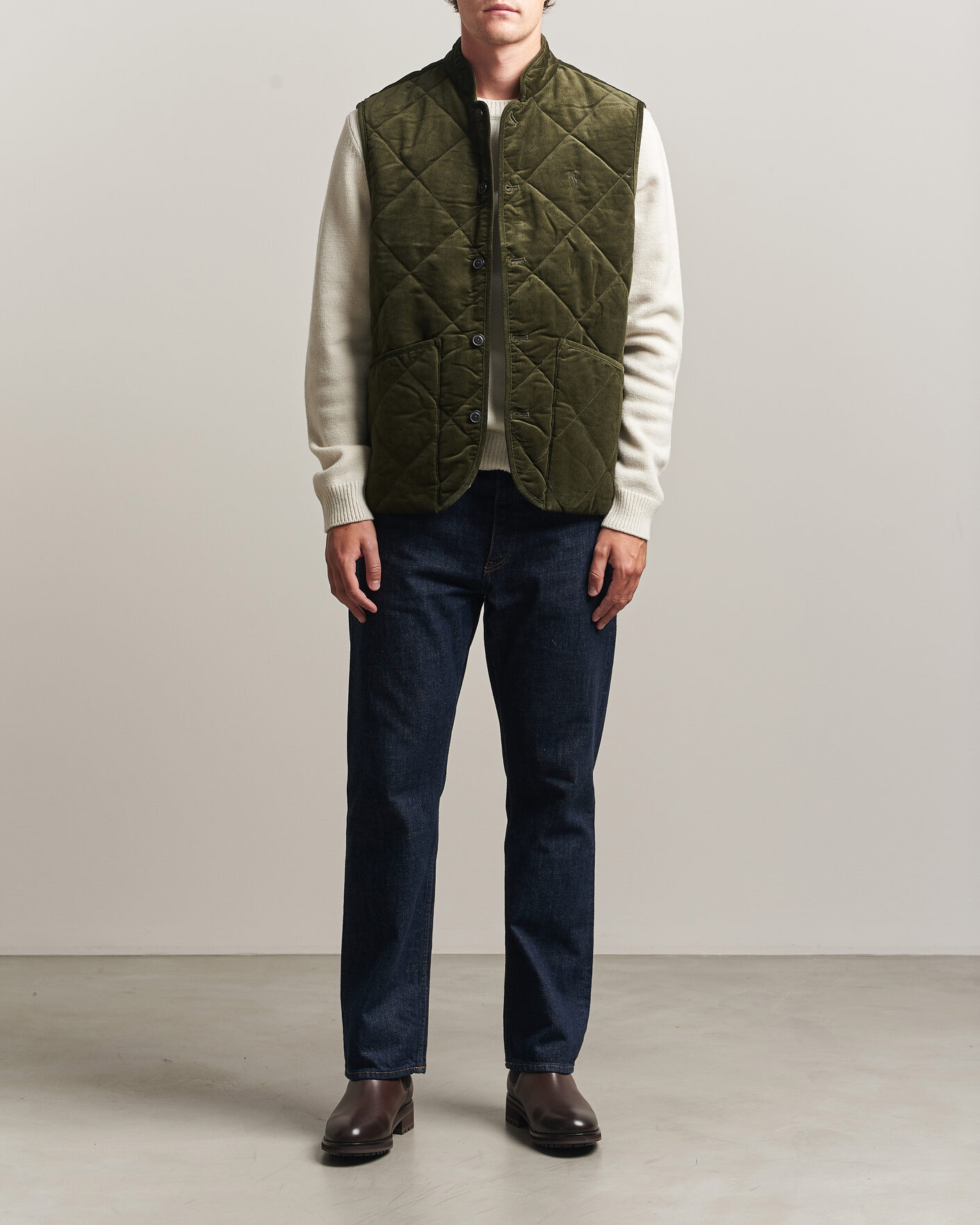 Men | Gilets | Polo Ralph Lauren | Quilted Corduroy Vest Company Olive